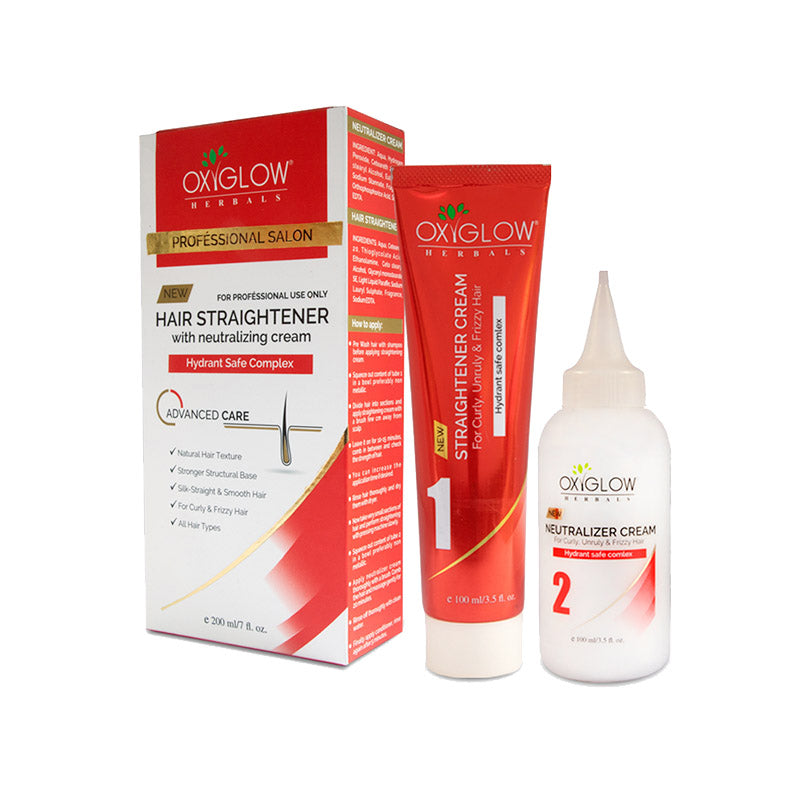 Oxyglow Professional Salon Hair Straightener With Neutralising Cream 200 ml | Straightens Curly & Resistant Hair
