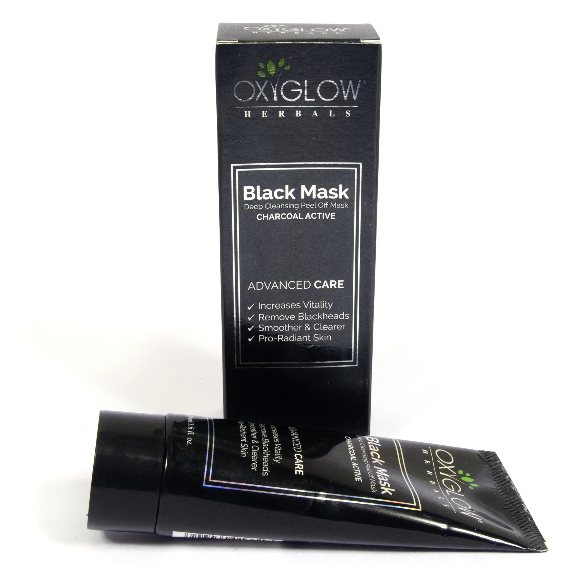OxyGlow Herbals Black Mask 50ml | Charcoal Active Deep Cleansing Mask | Remove Blackheads & Increase Skin Vitality