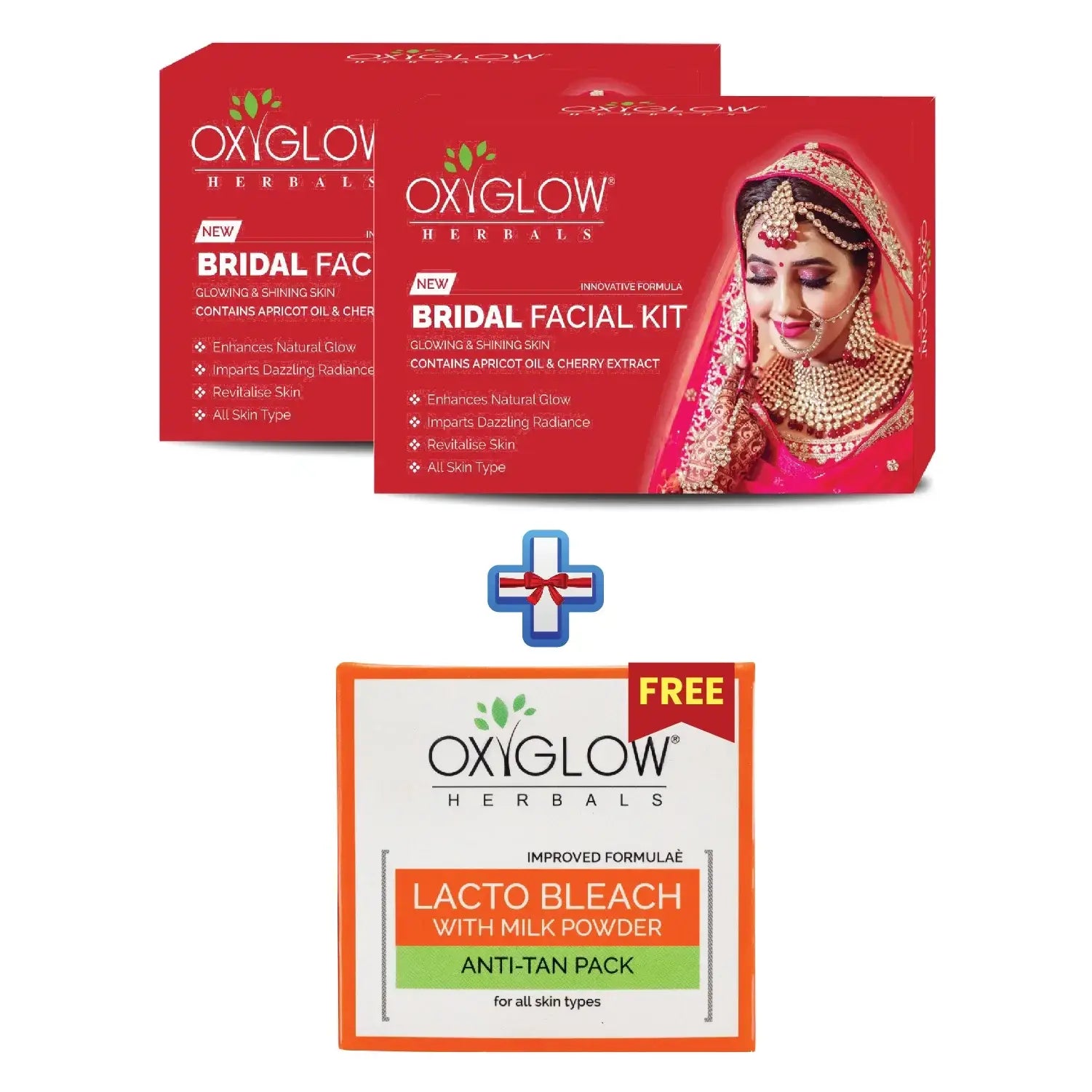 OxyGlow Herbals Bridal Facial Kit+Lacto Bleach-Buy2Get1