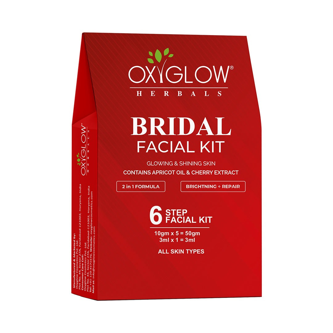 OxyGlow Herbals Bridal Facial Kit for Women - 53gm | Glowing & Shining Skin | 2 in 1 Formula | Brightening + Repair | Suitable for All Skin