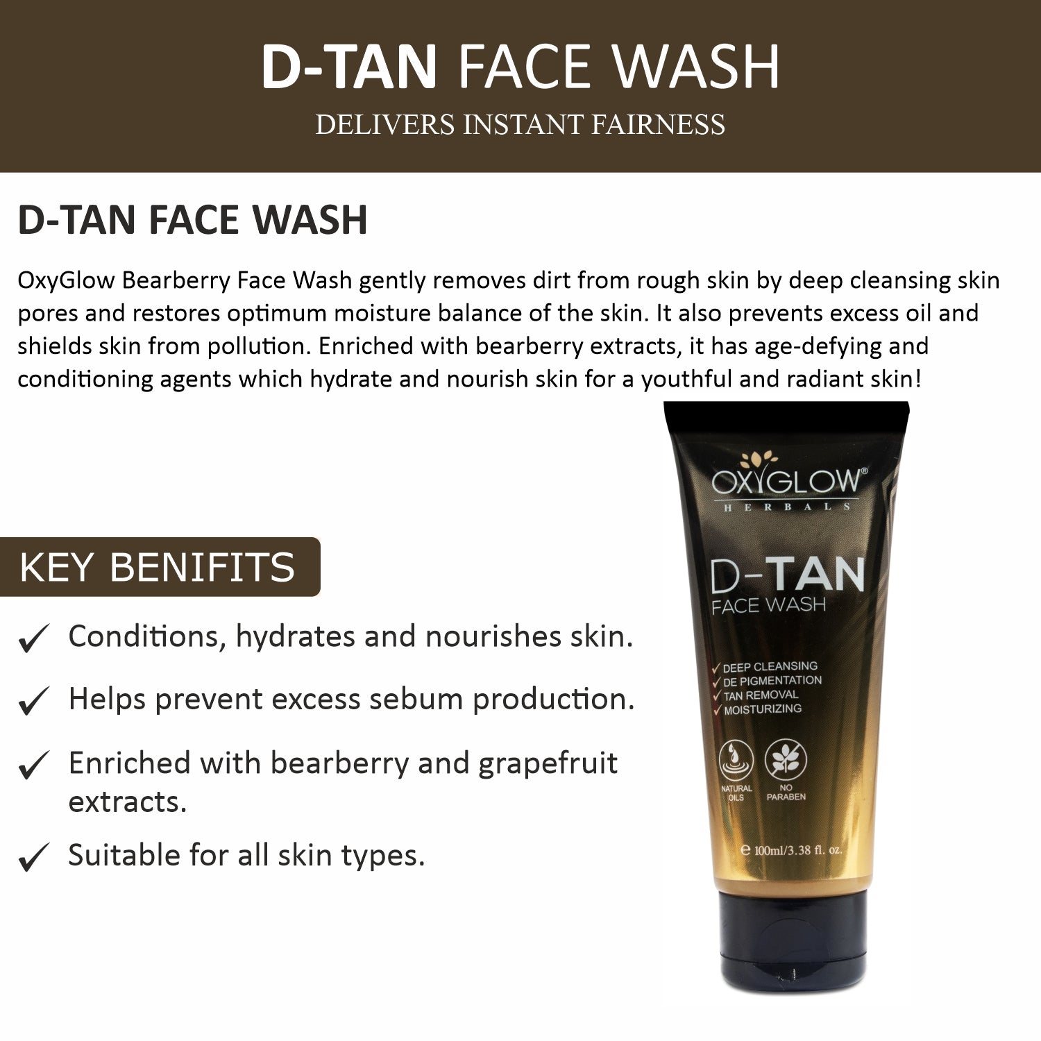 DeTan Facewash 100gm + DeTan Mask 50gm