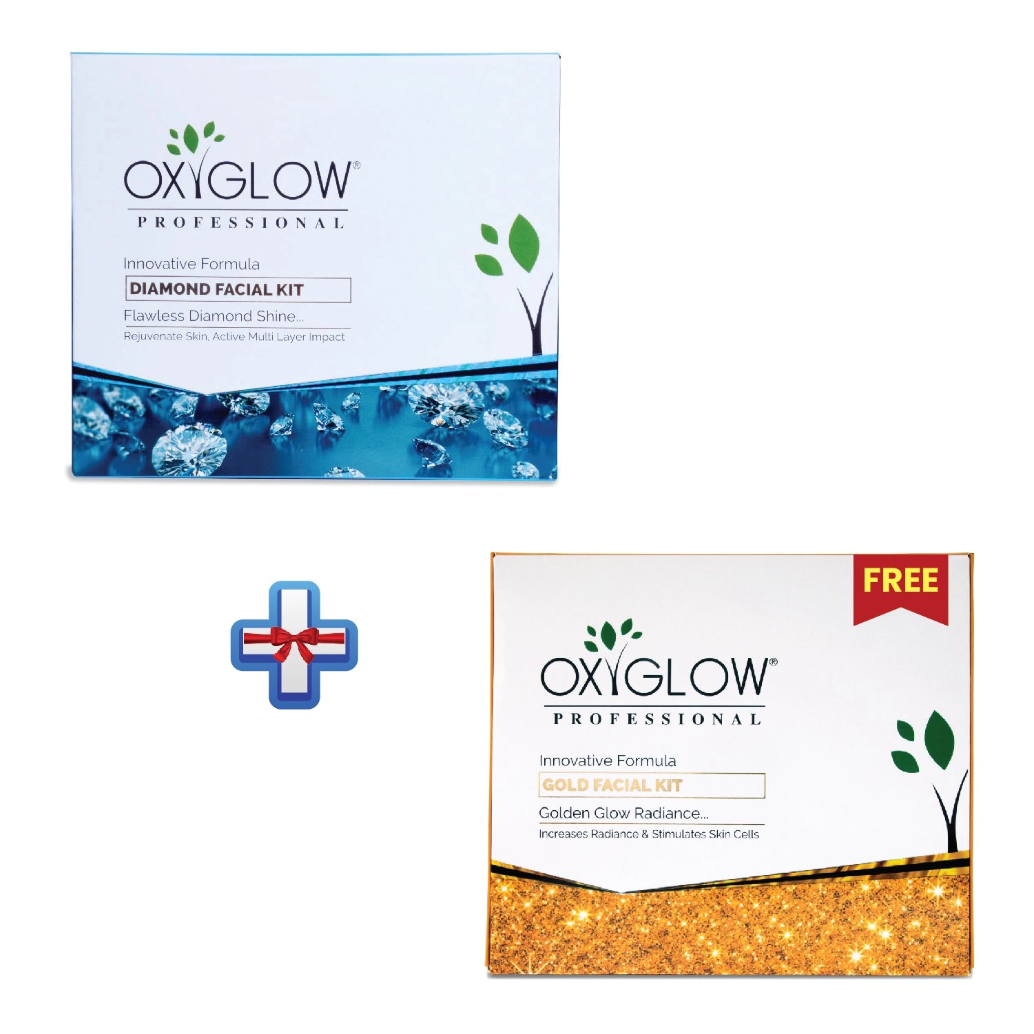 OxyGlow Herbals Diamond Facial Kit+Gold Facial Kit-Buy1Get1