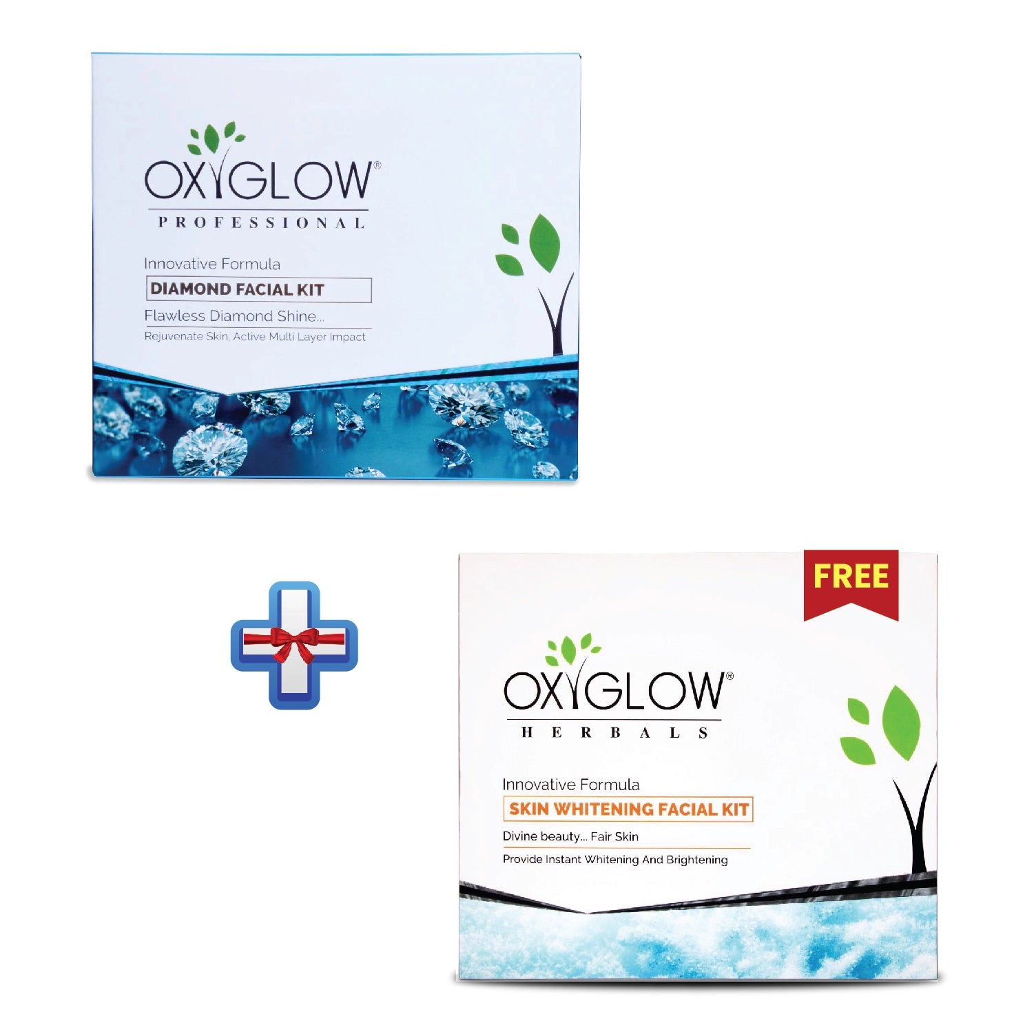 OxyGlow Herbals Diamond Facial Kit+Skin Whitening facial Kit-Buy1Get1