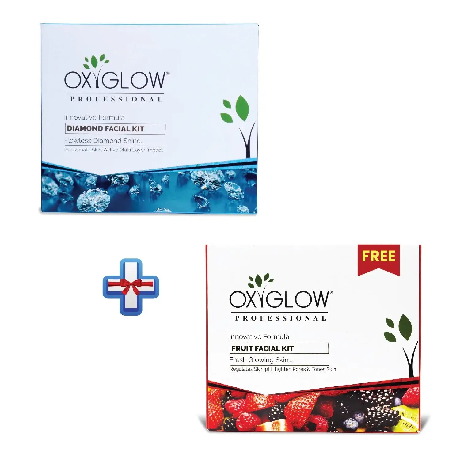 OxyGlow Herbals Fruit Facial Kit+Diamond Facial Kit-Buy1Get1
