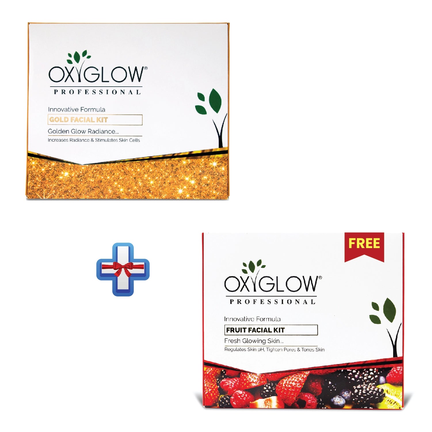 OxyGlow Herbals Fruit Facial Kit+Gold Facial Kit-Buy1Get1