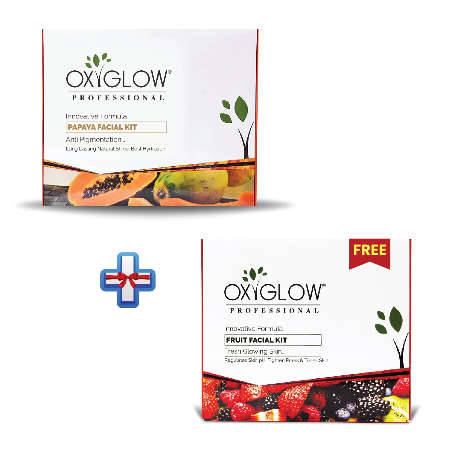 OxyGlow Herbals Fruit Facial Kit+Papaya Facial Kit-Buy1Get1