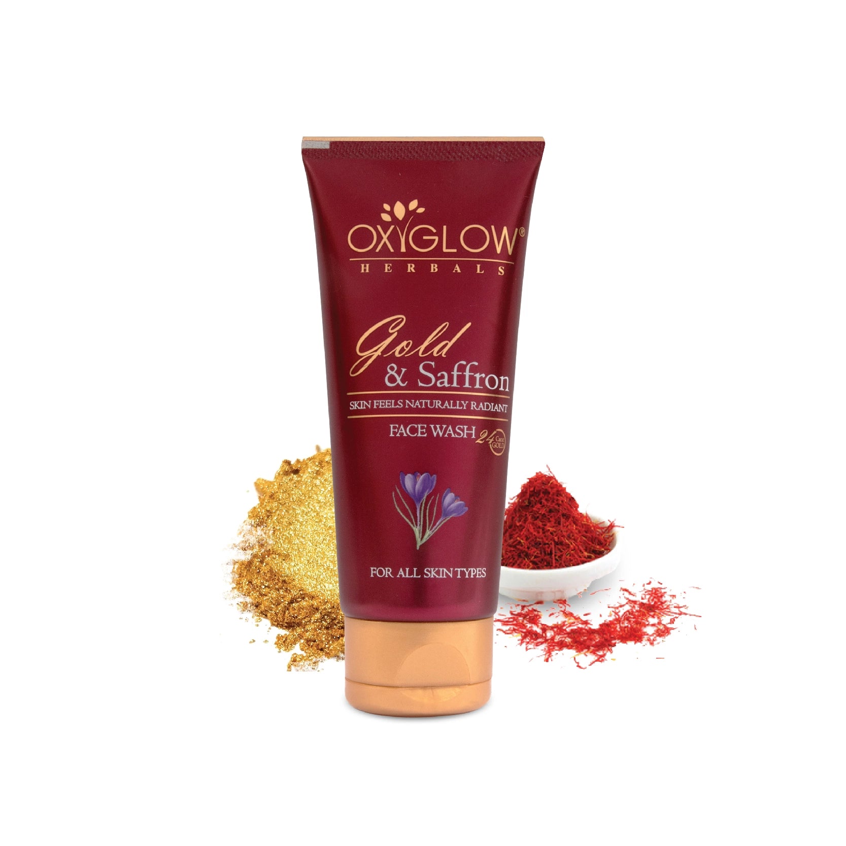 Gold & Saffron Face Wash Skin Feels Naturally Radiant OxyGlow Cosmetics