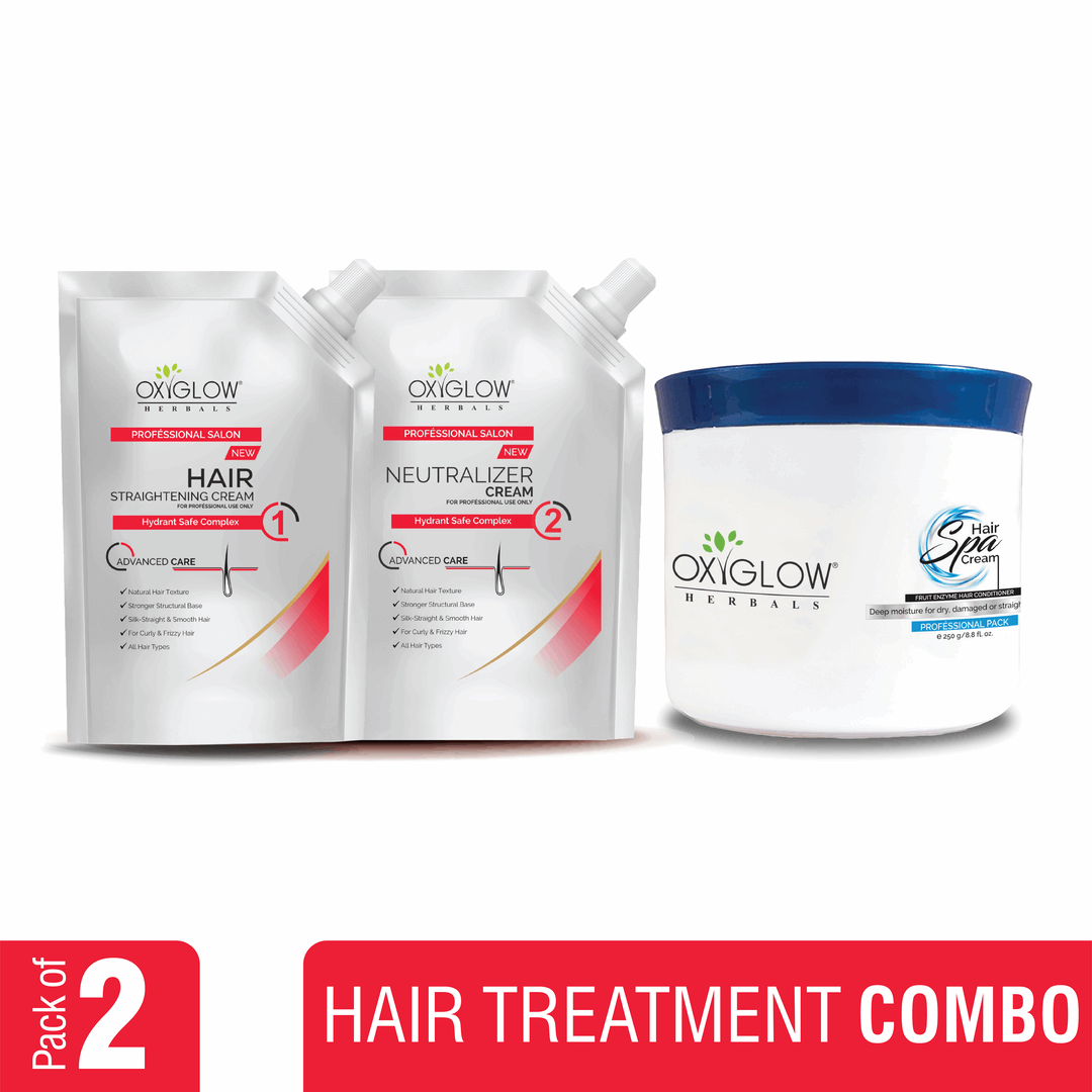 OxyGlow Herbals Hair straightener+neutralizer cream+hair spa cream-250gms