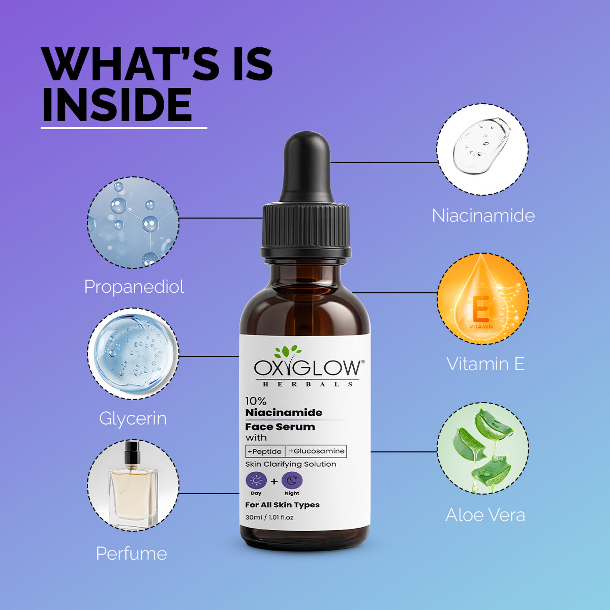 OxyGlow Herbals 10% Niacinamide Face Serum 30 ml