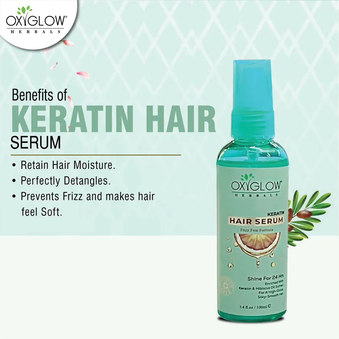 OxyGlow Herbals Keratin Hair Serum | Enriched with Keratin | Silky Smooth Hair