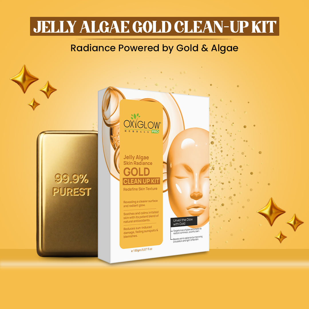 OxyGlow Herbals Jelly Algae Gold Clean Up Kit | Skin Radiance