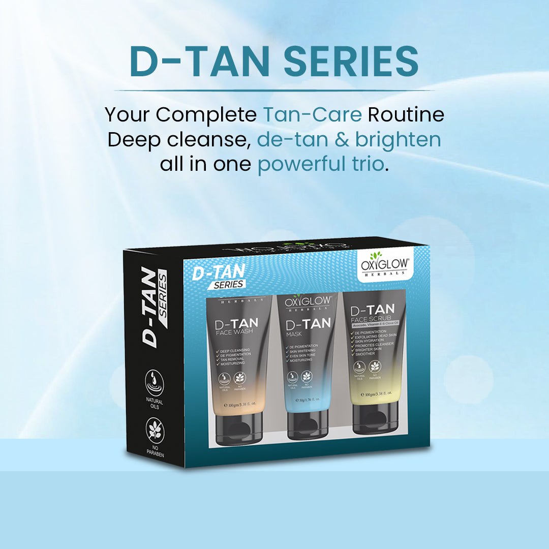 OxyGlow Herbals De-tan Combo with Dtan Facewash Dtan Scrub Dtan Mask Trio