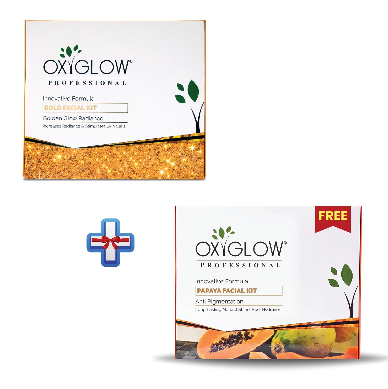 OxyGlow Herbals Papaya Facial Kit+Gold Facial Kit-Buy1Get1
