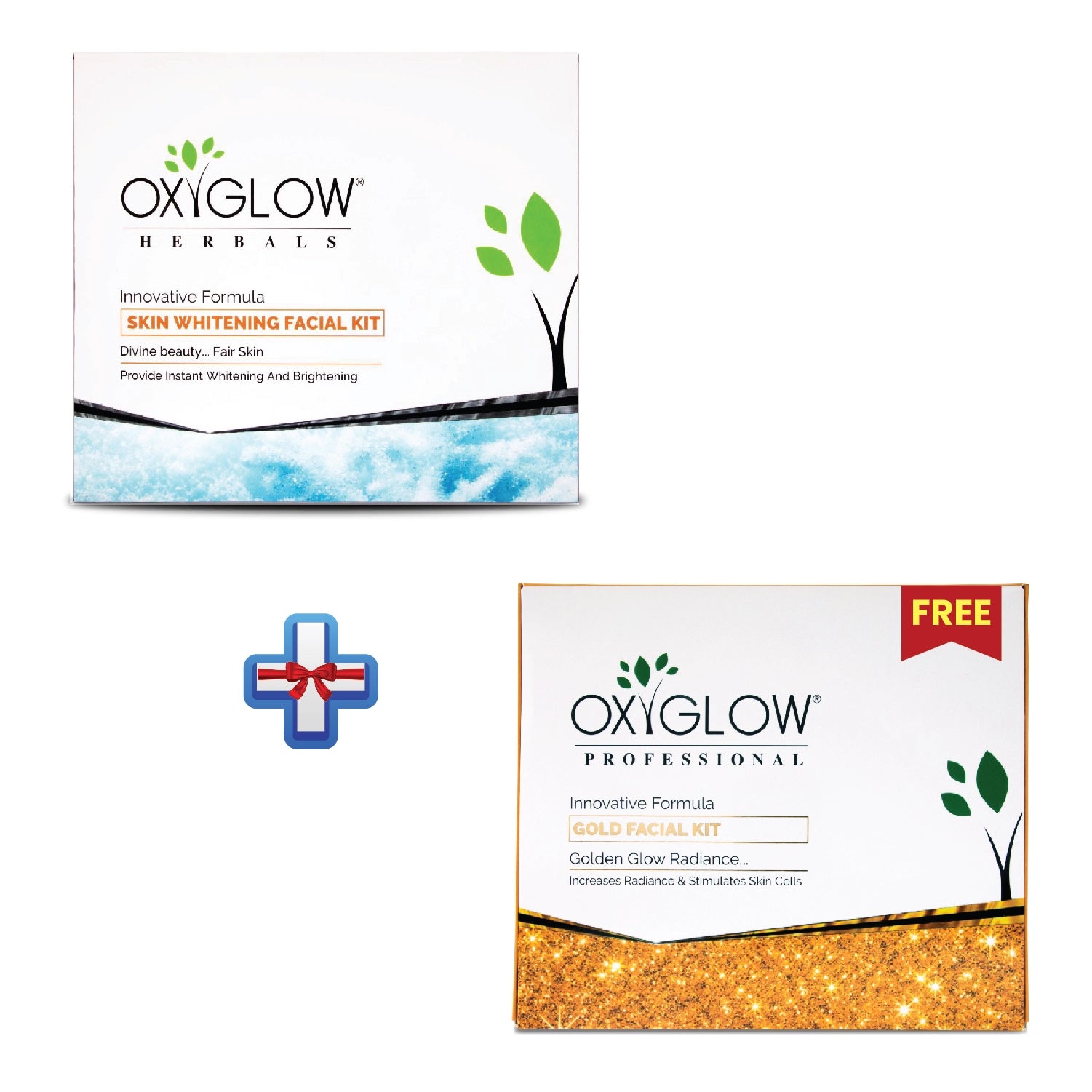 OxyGlow Herbals Skin Whitening Facial Kit+Gold Facial Kit-Buy1Get1