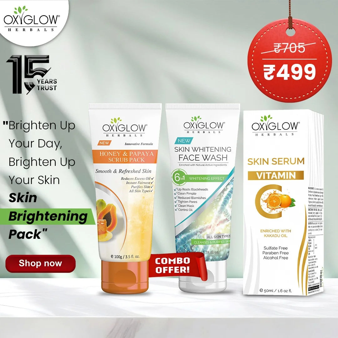 Skin Whitening Face Wash + Honey Papaya Scrub 100gm + Vitamin C Skin Serum