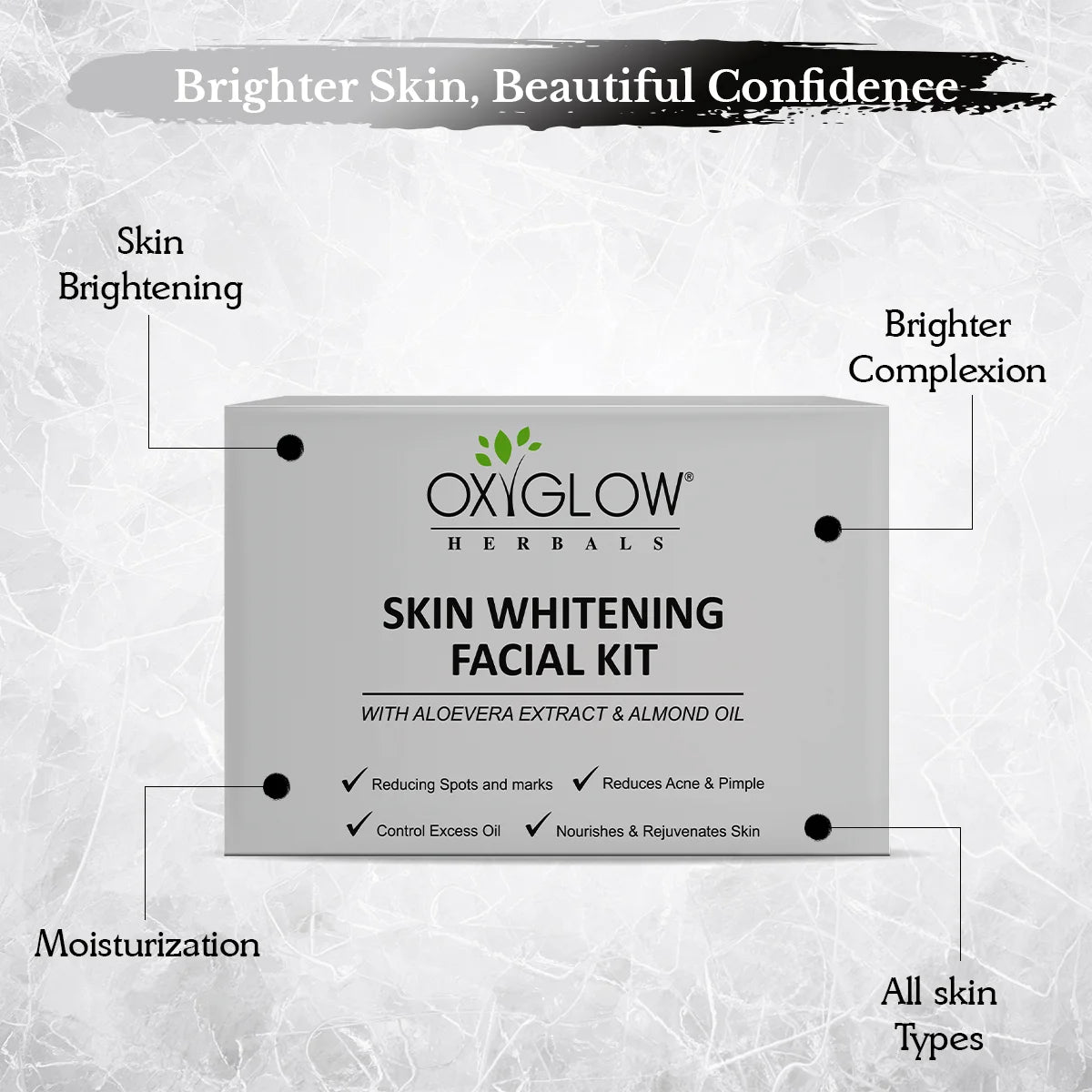 OxyGlow Herbal Skin Whitening Facial Kit + OxyGlow Herbals Lacto Bleach Cream
