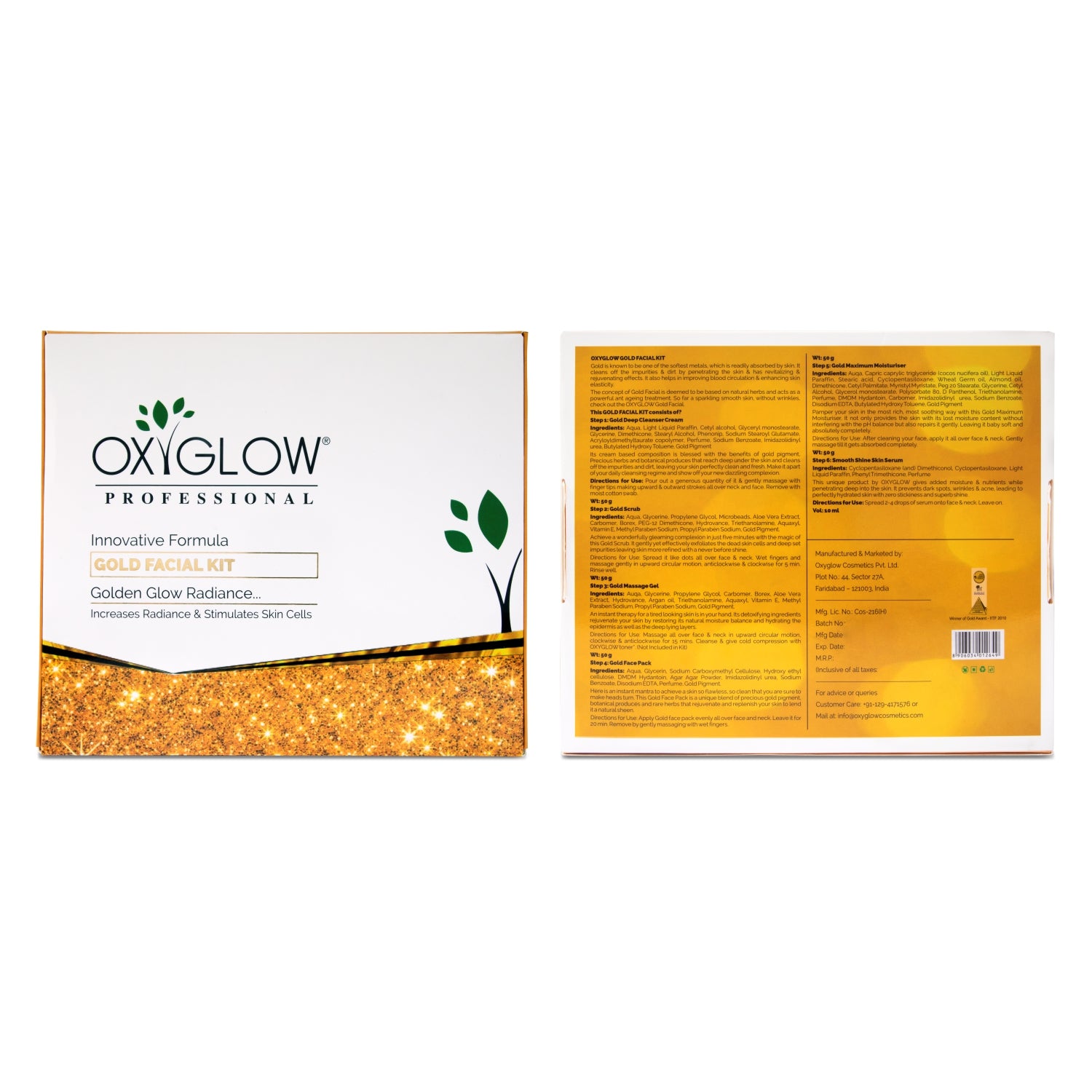 Gold Facial Kit 260 Gm - Increases Radiance & Stimulates Skin Cells
