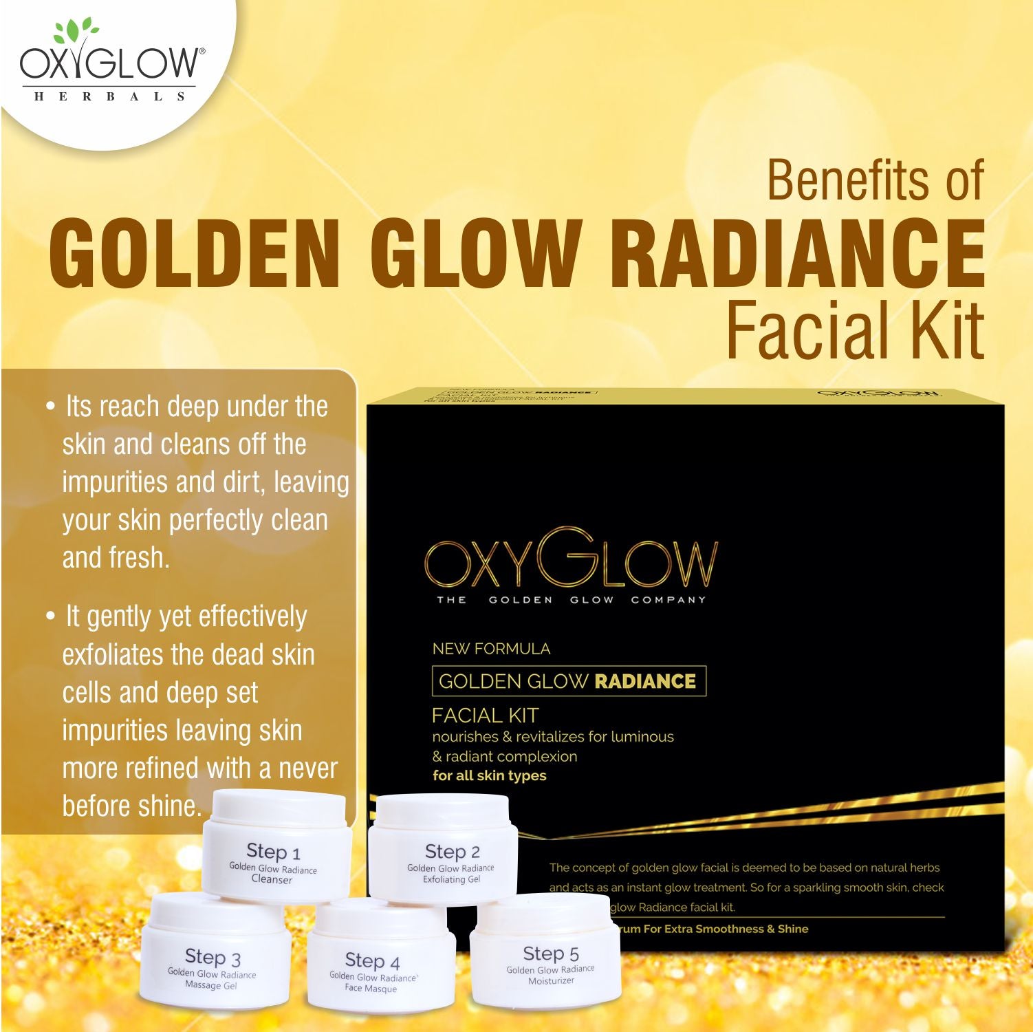 Golden Glow Radiance Facial Kit for Luminous & Radiant Complexion