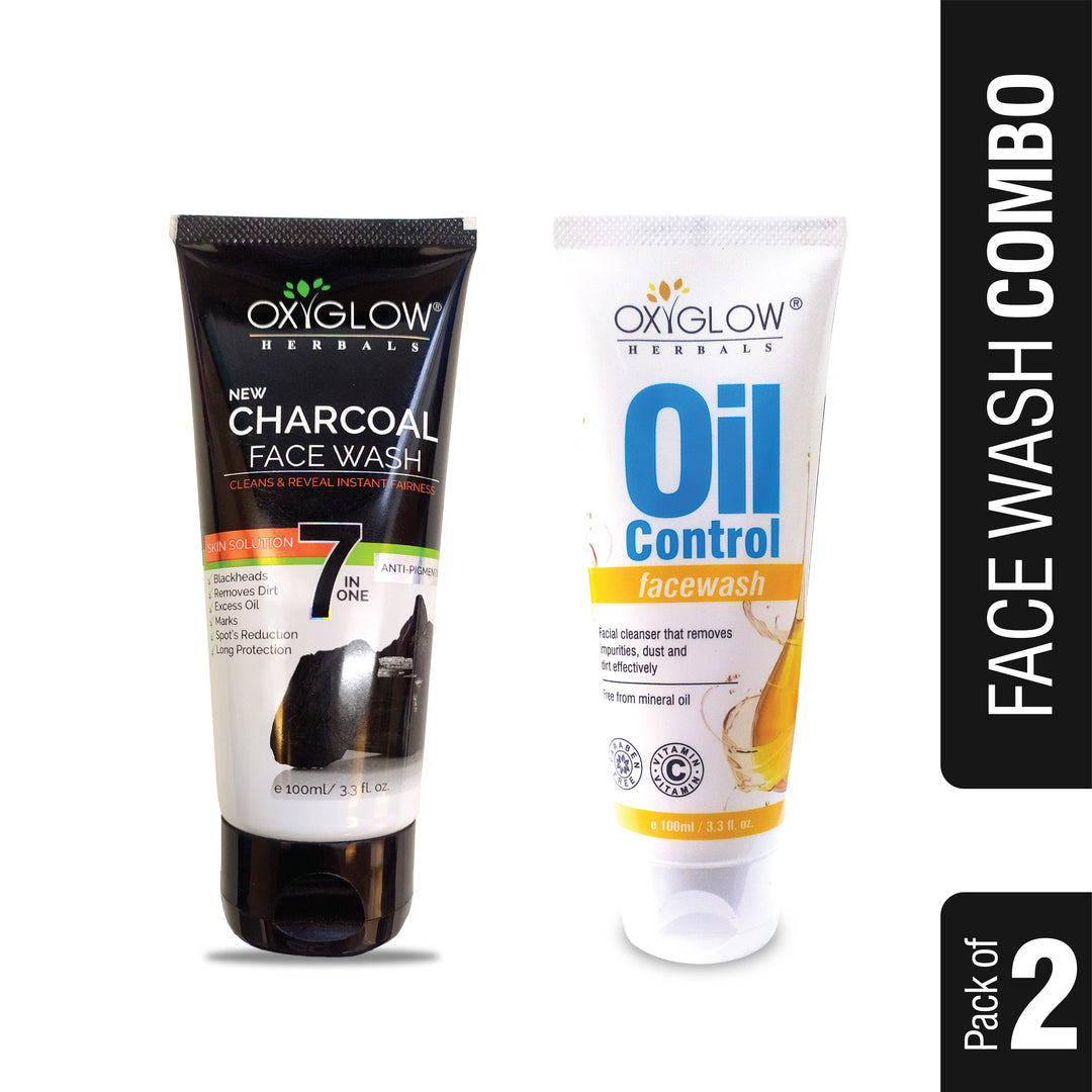OxyGlow Herbals Charcoal Facewash+Oil Control Facewash