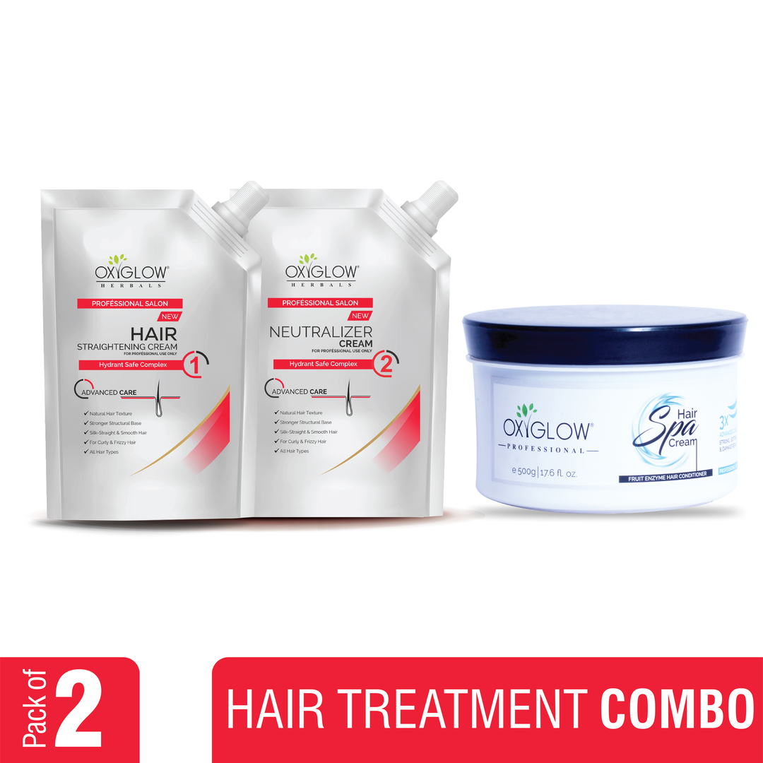 OxyGlow Herbals Hair straightener+neutralizer cream+hair spa cream
