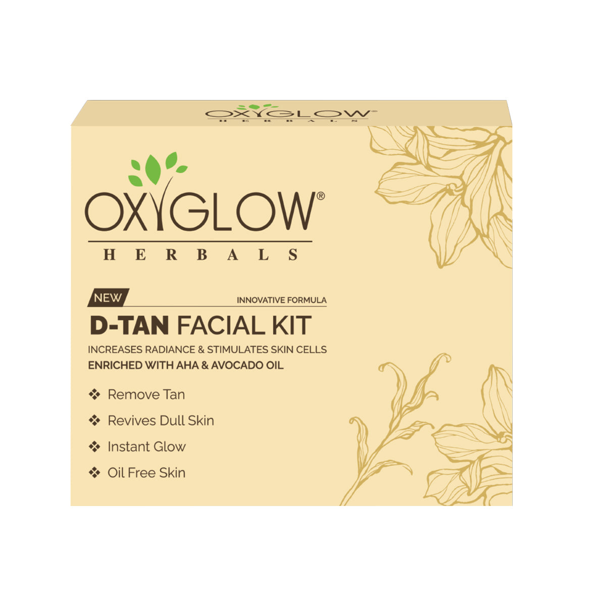OxyGlow Herbals D-Tan Facial Kit 250gm | Remove Tan & Instant Glow | Increases Radiance | Suitable for All Skin