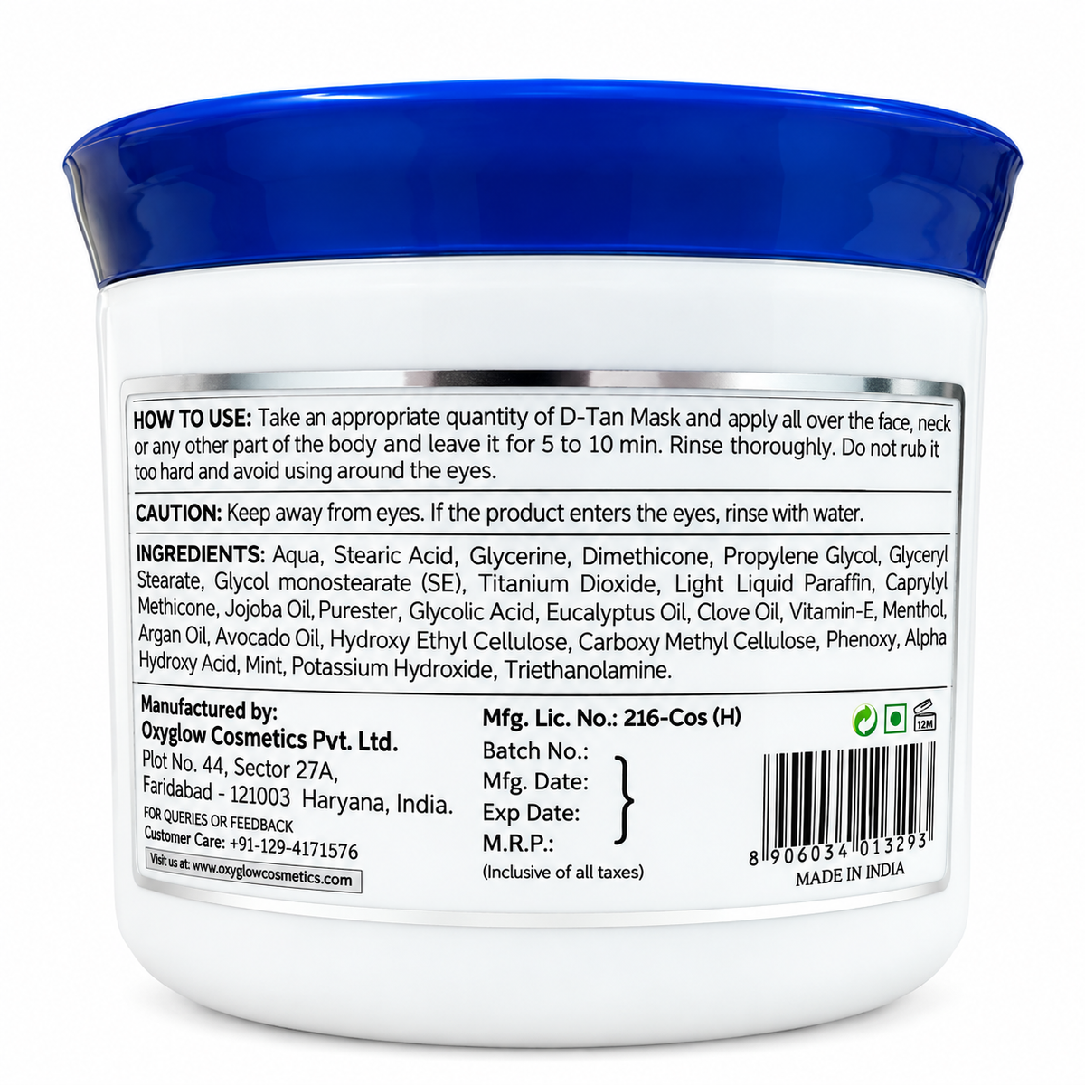 D-Tan Face Mask 250g