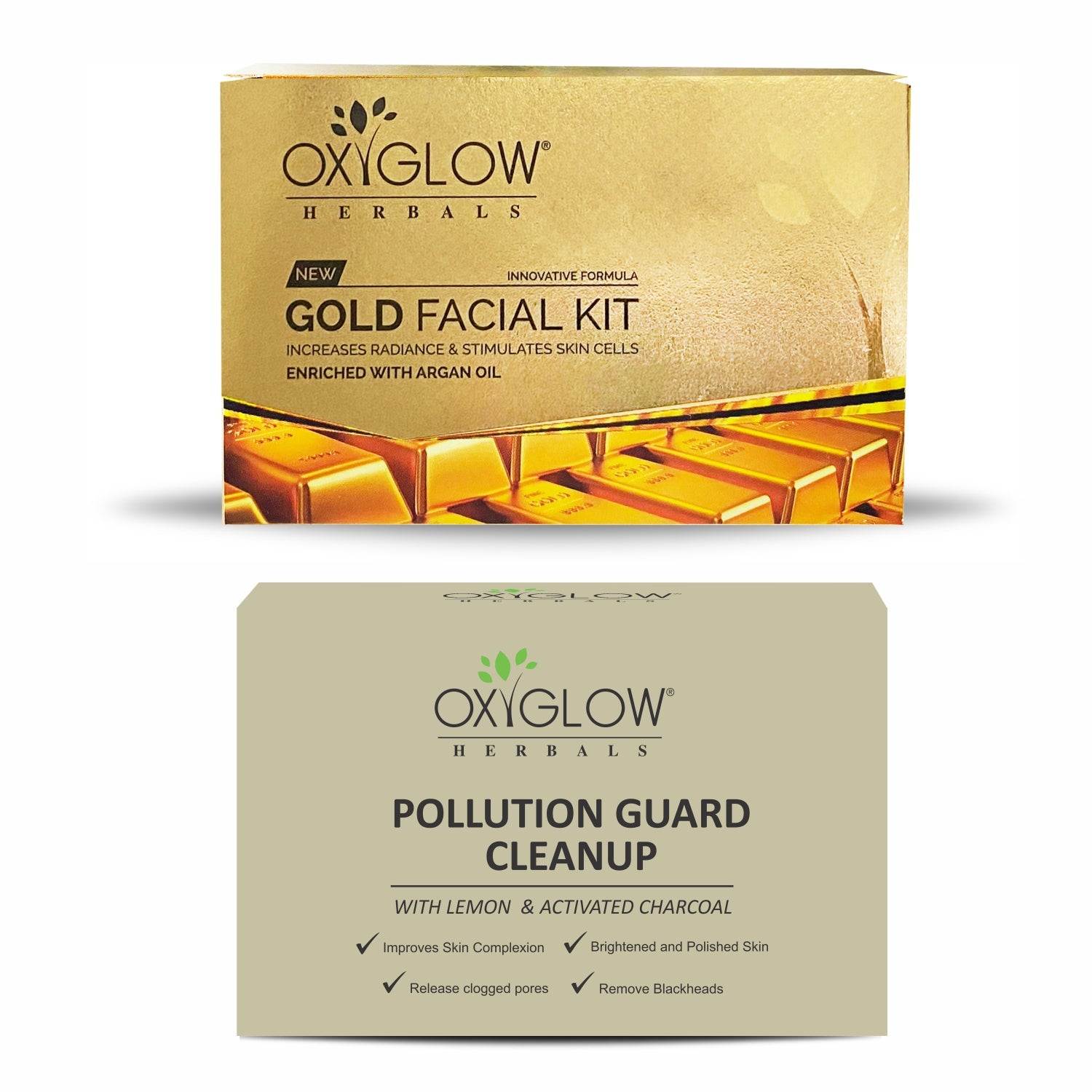 Gold Facial Kit 50 Gm + Pollution Gaurd Cleanup 40 Gm