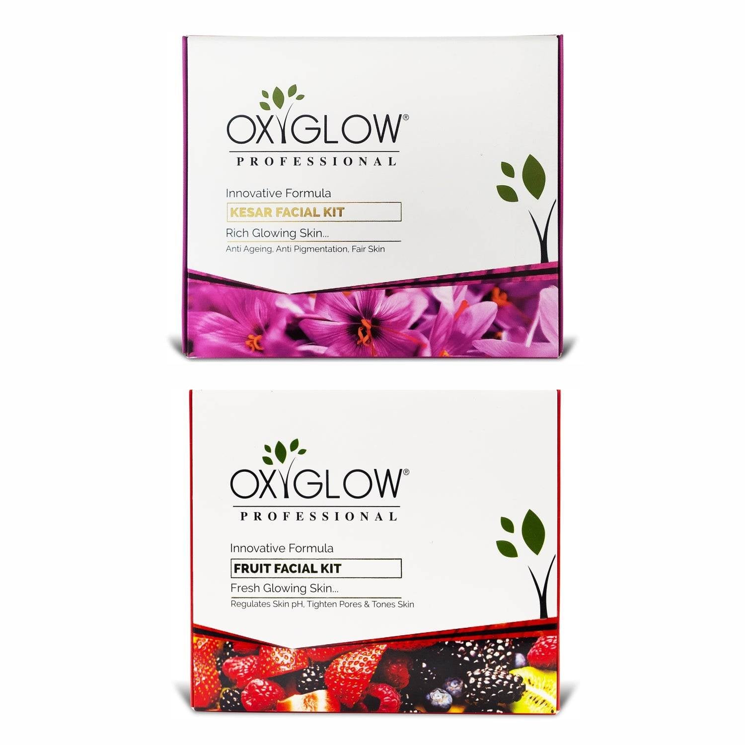 Kesar Fairness Glow Facial Kit 260 Gm + Fruit Facial Kit 260 Gm