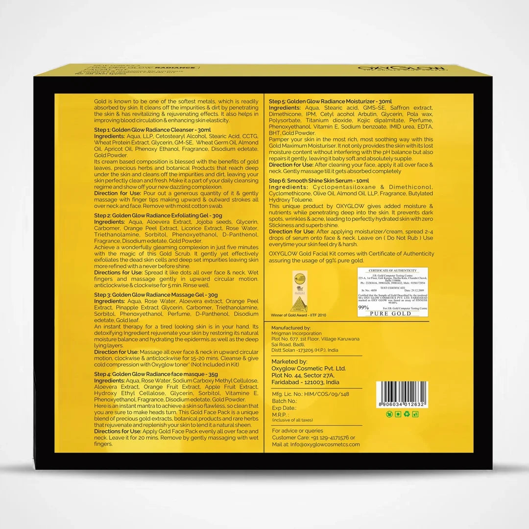 Golden Glow Radiance Facial Kit for Luminous & Radiant Complexion