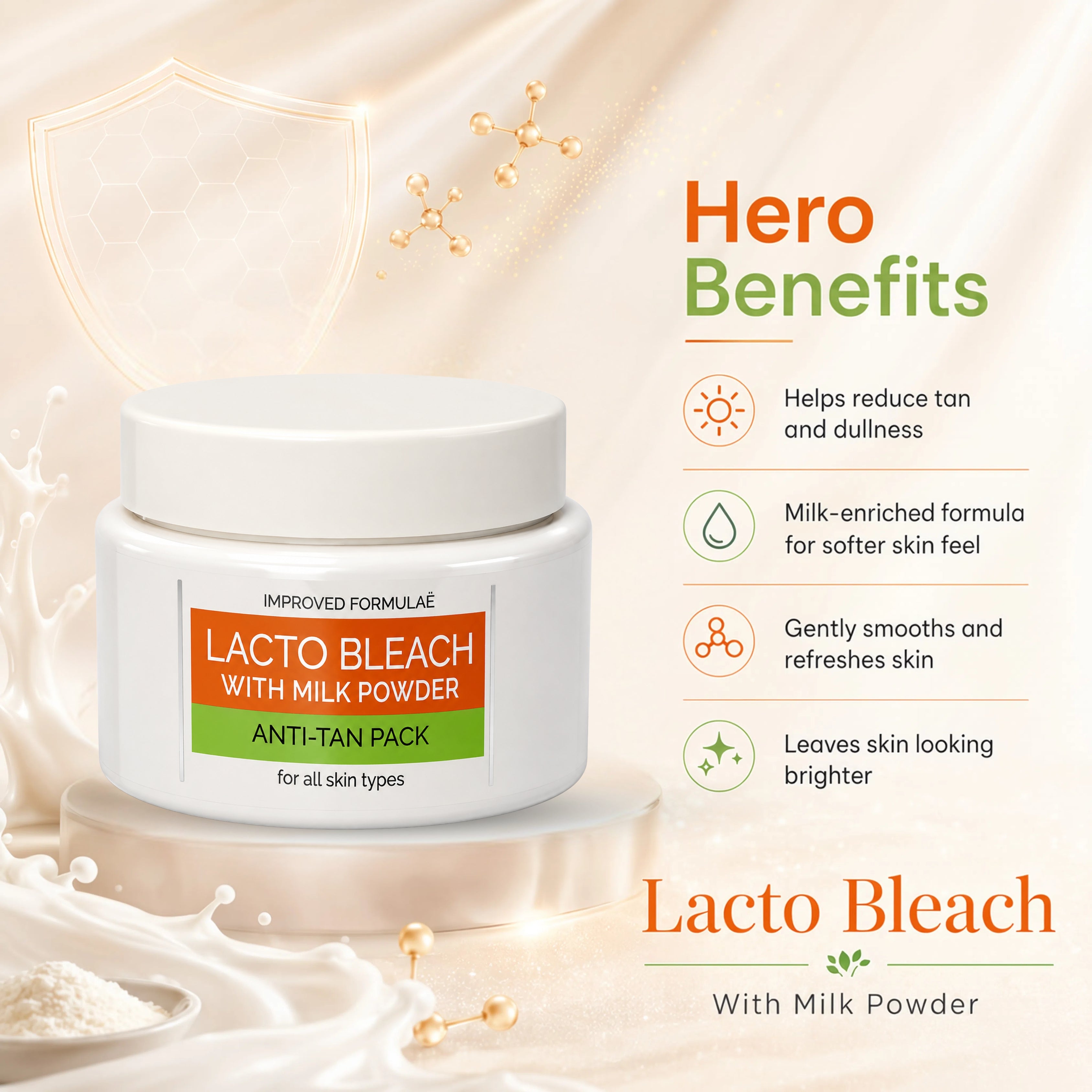 Lacto Bleach Cream with Milk Powder