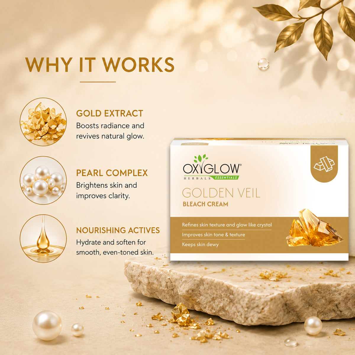 Golden Veil Bleach Cream | Increases Radiance