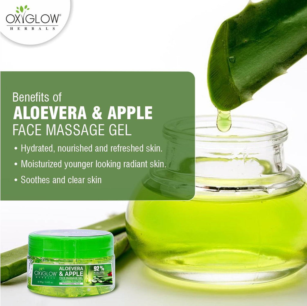 OxyGlow Herbals Aloevera and Apple massage gel-50gms- benefits
