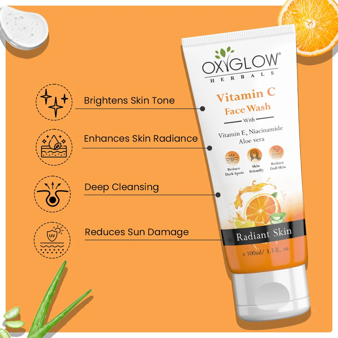 Vitamin C Facewash with Vitamin E, Niacinamide &  Aloe Vera 100ml