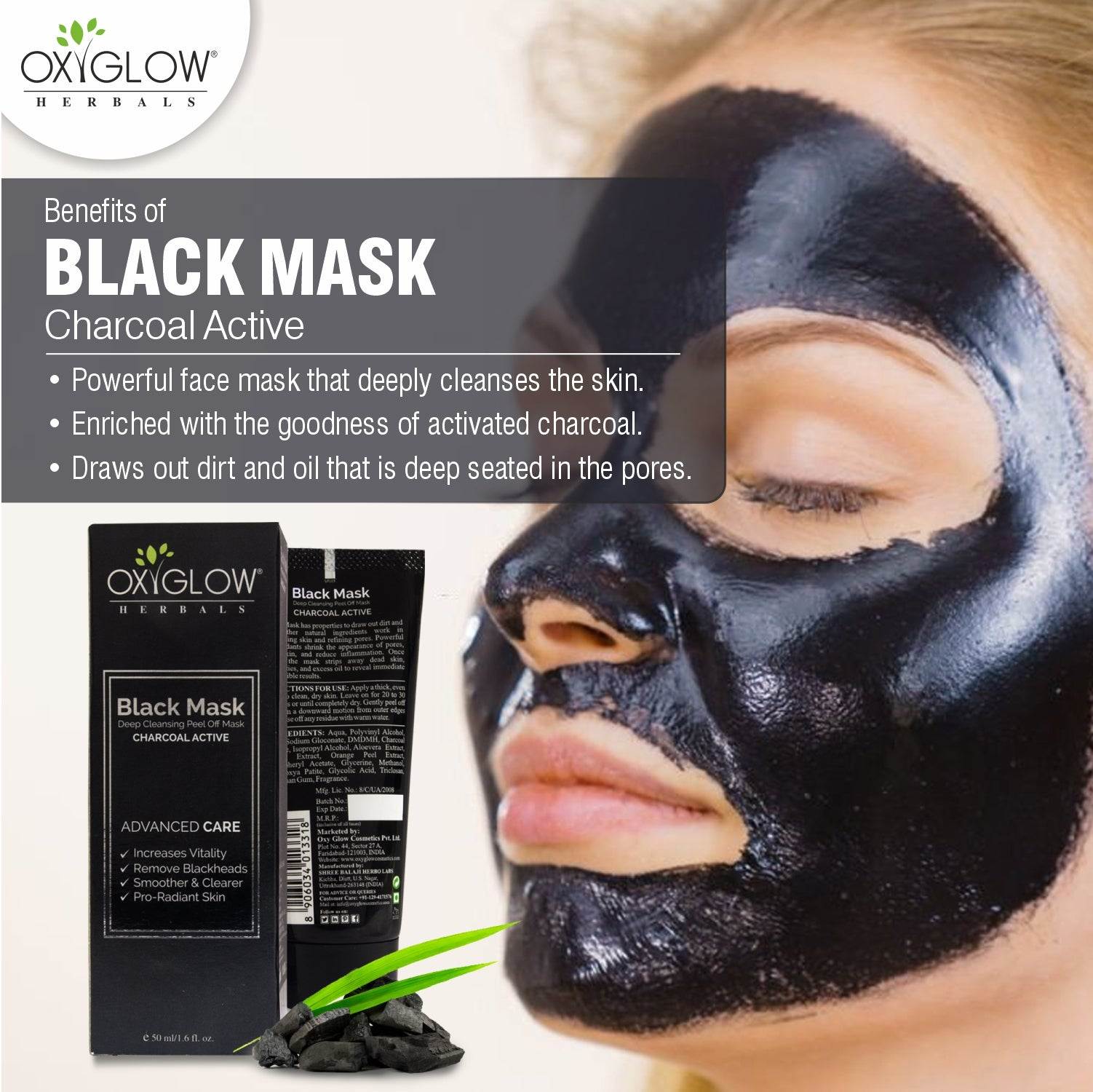 Charcoal Facewash + De Tan Scrub + Black Mask