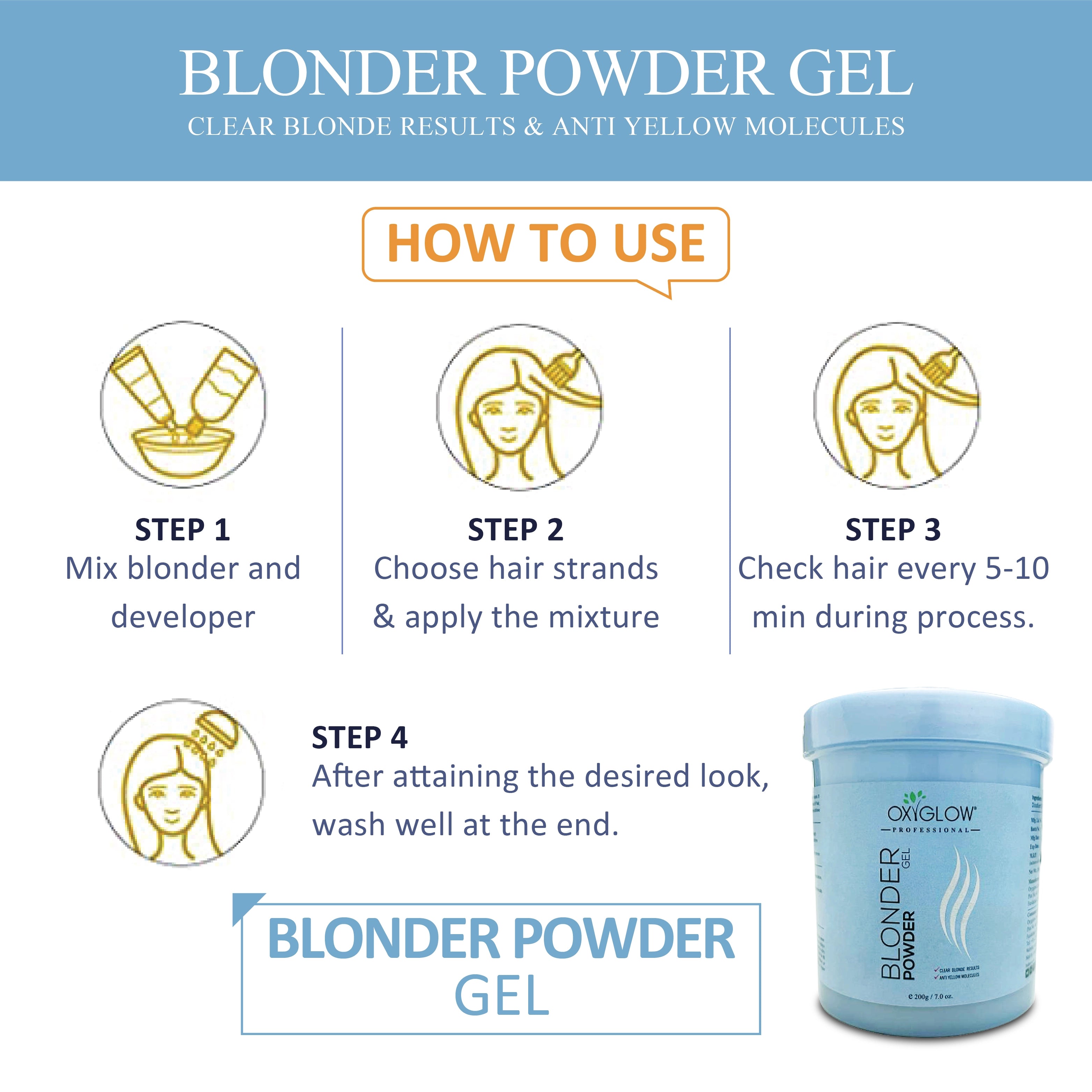 OxyGlow Herbals Blonder Powder Gel 200gm