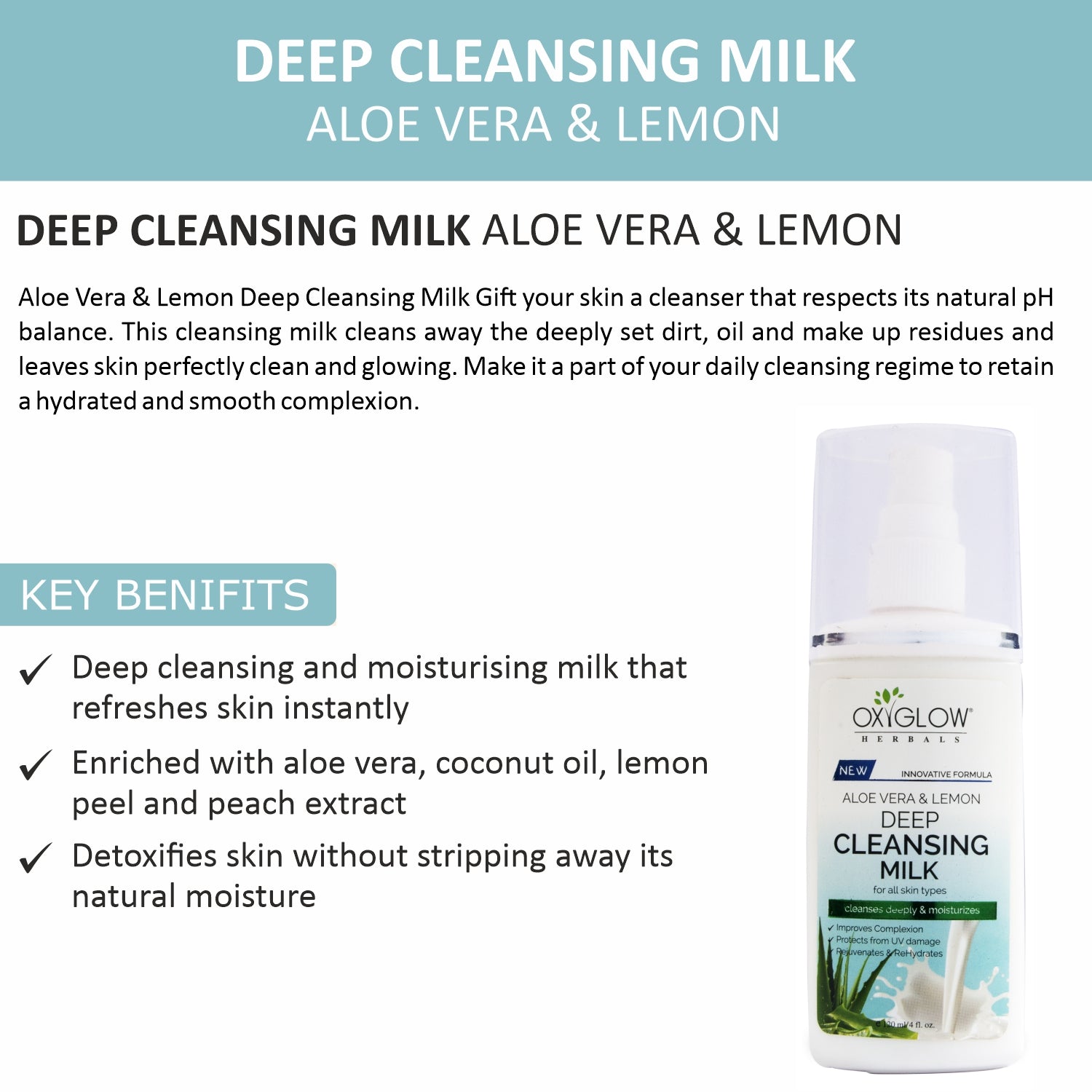 Charcoal Face Wash + Deep Cleansing Milk Moisturizer 120ml