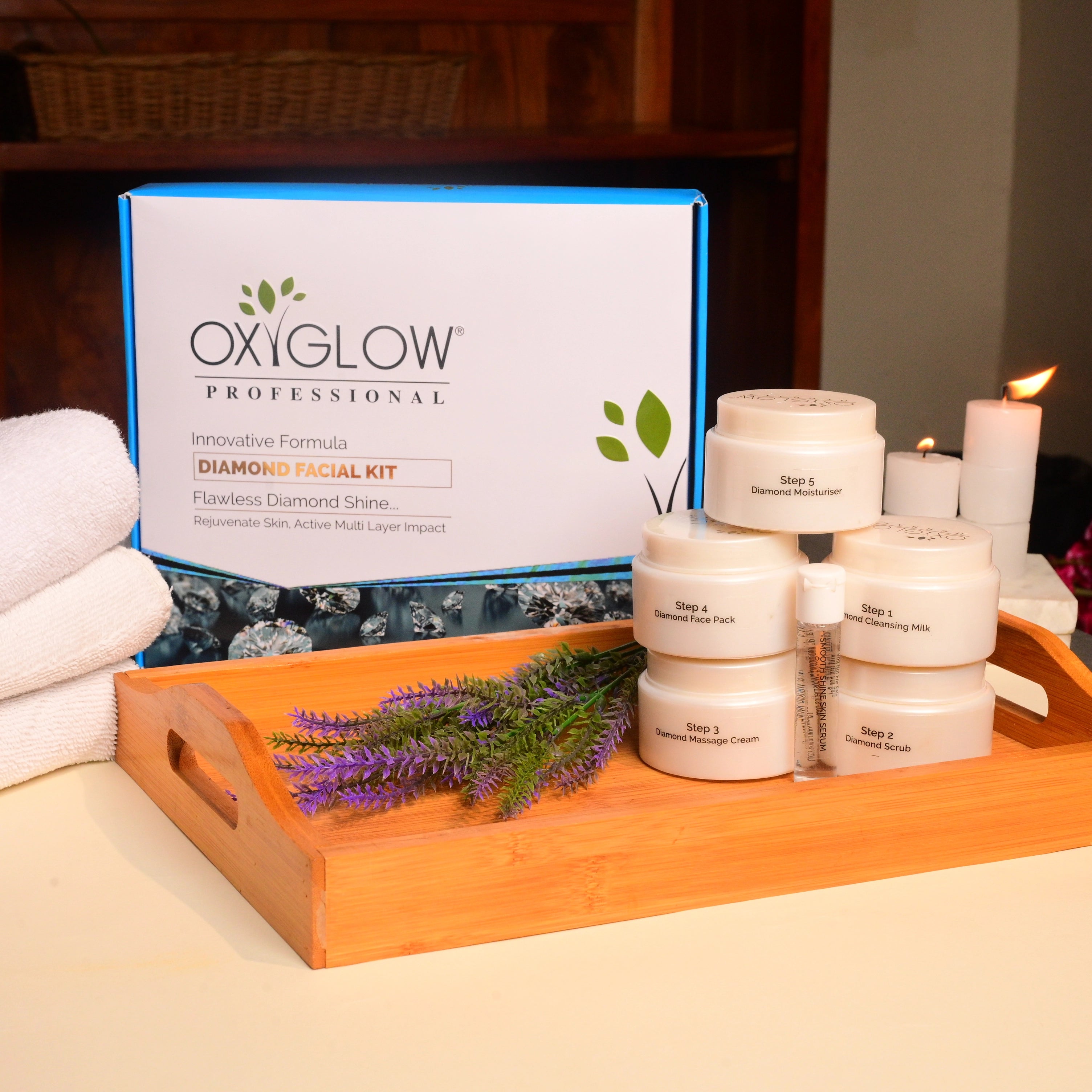 OxyGlow Herbals Diamond Facial Kit | Rejuvenate Skin | Prevent Wrinkles & Fine Lines | Enriched with Jojoba Oil | Suitable for All Skin