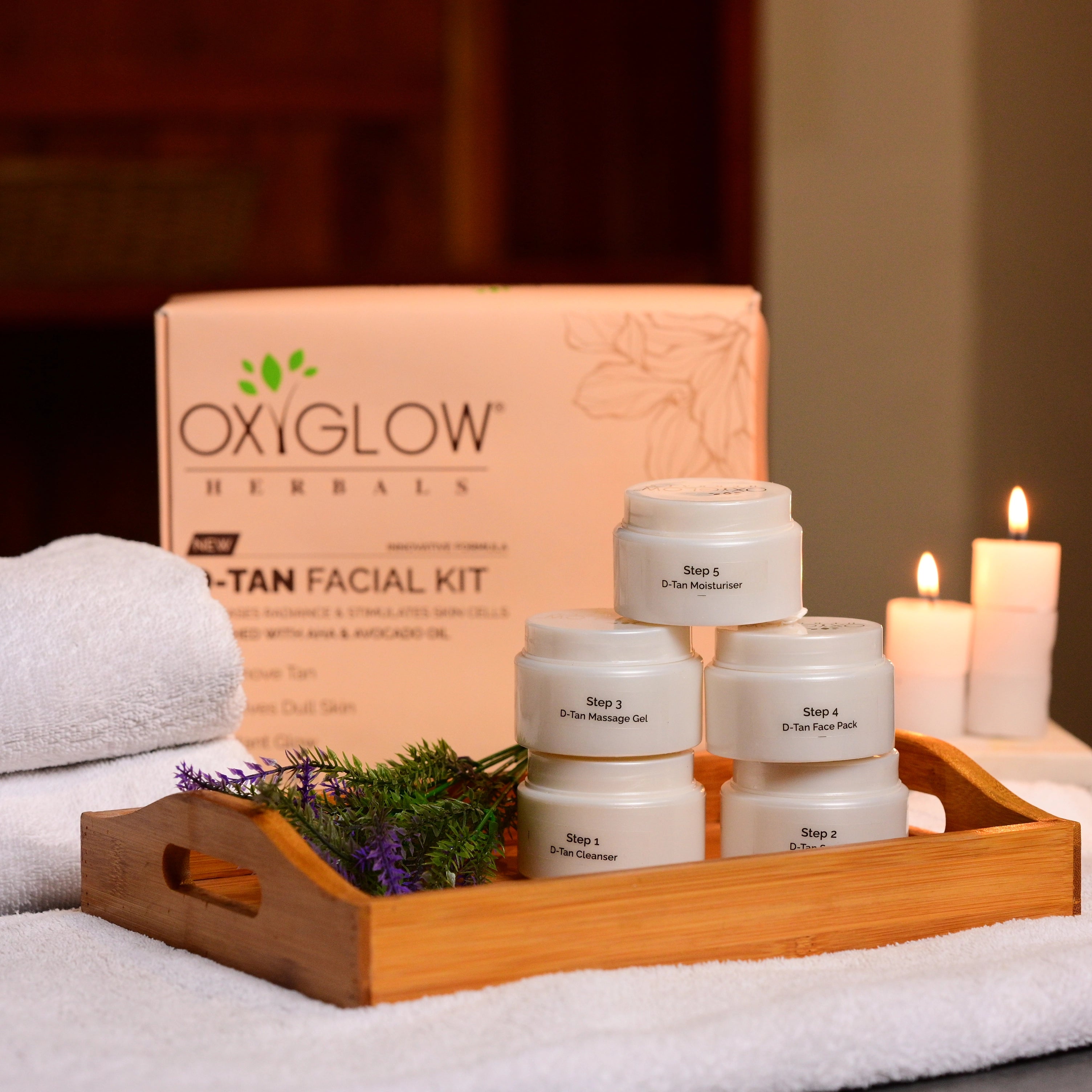 OxyGlow Herbals D-Tan Facial Kit | Remove Tan & Instant Glow | Increases Radiance & Stimulates Skin Cells | Suitable for All Skin