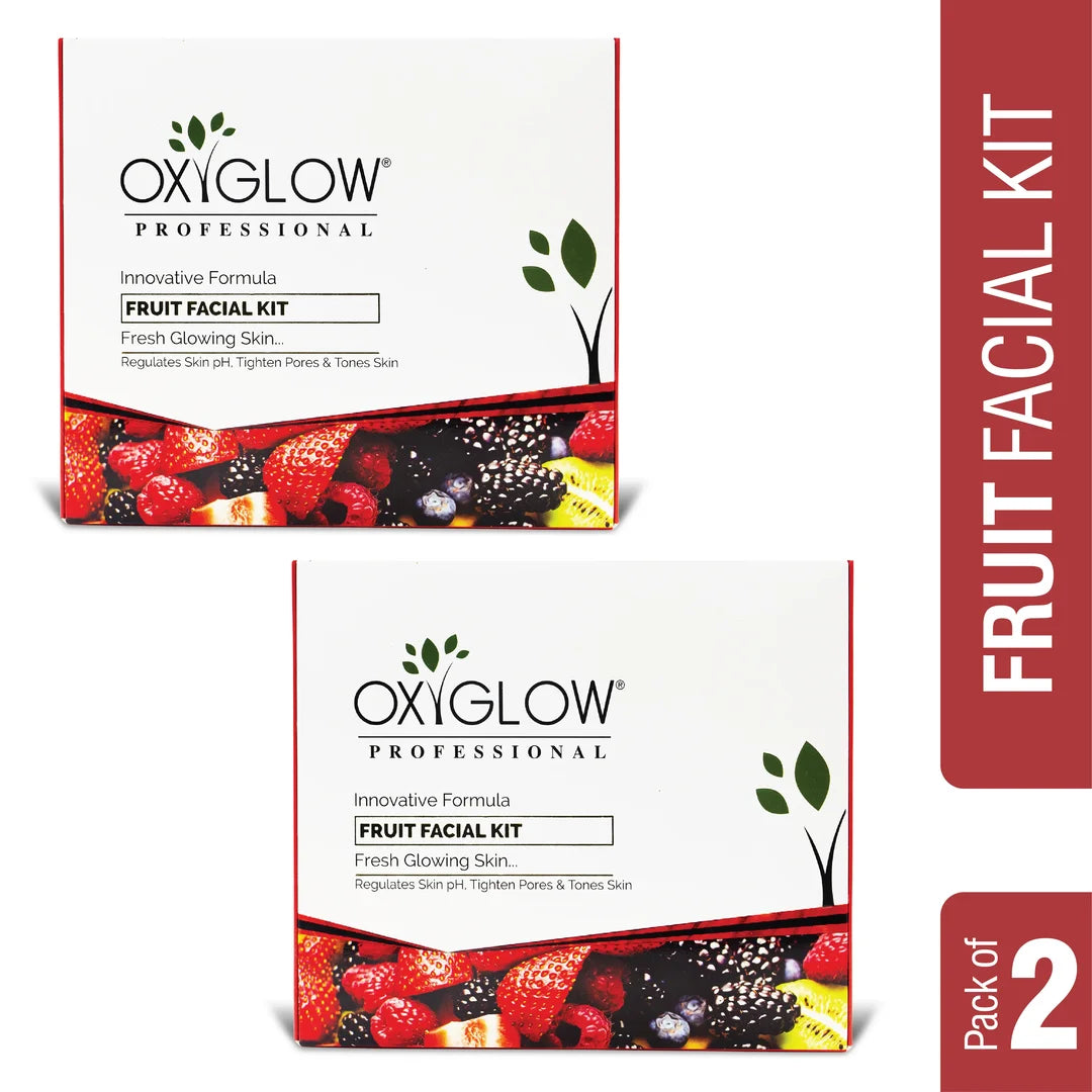 OxyGlow Herbals Fruit Facial Kit | Fresh Glowing Skin | Enriched with Fruit Enzymes | Suitable for All Skin