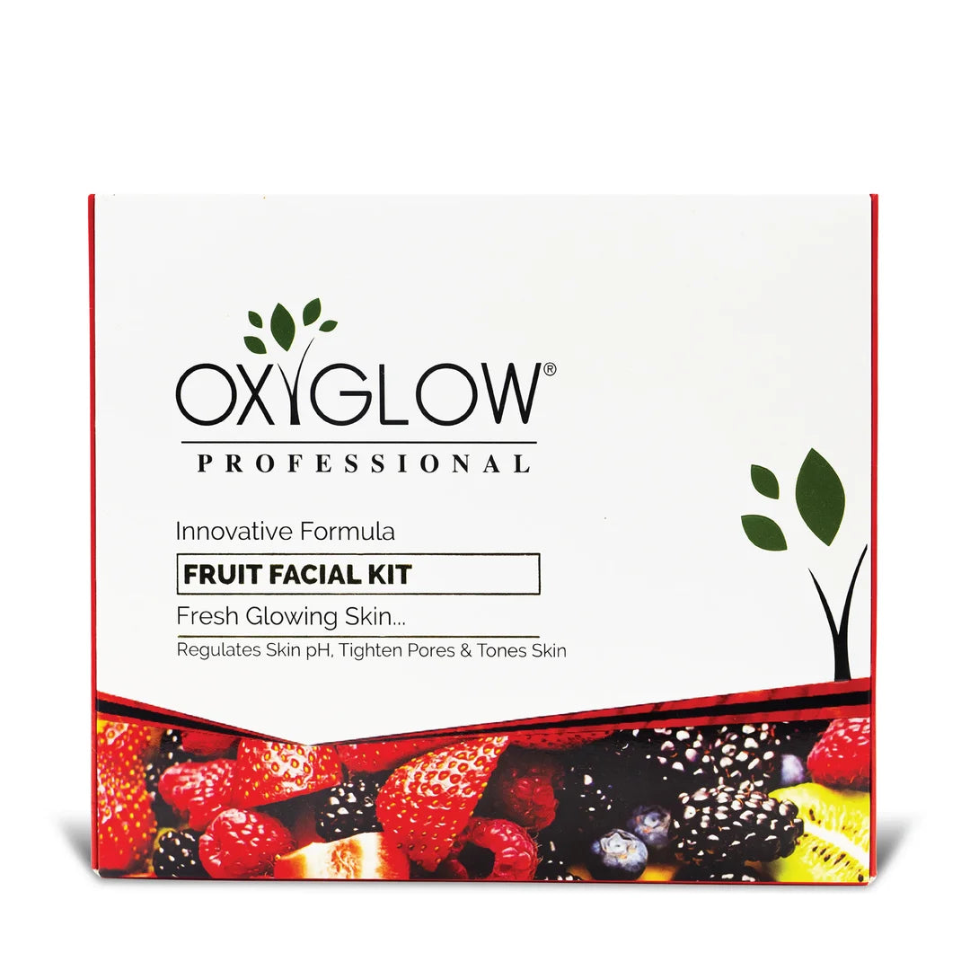 OxyGlow Herbals Fruit Facial Kit | Fresh Glowing Skin | Enriched with Fruit Enzymes | Suitable for All Skin