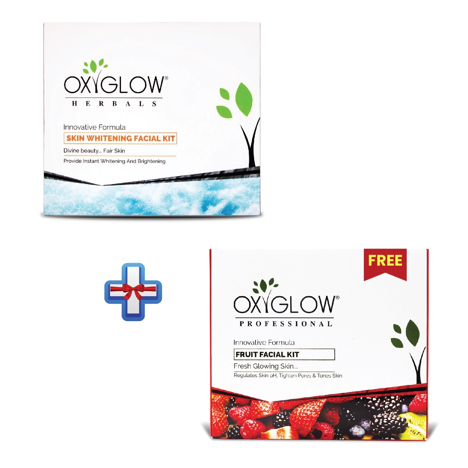 OxyGlow Herbals Fruit Facial Kit+Skin Whitening Facial Kit-Buy1Get1
