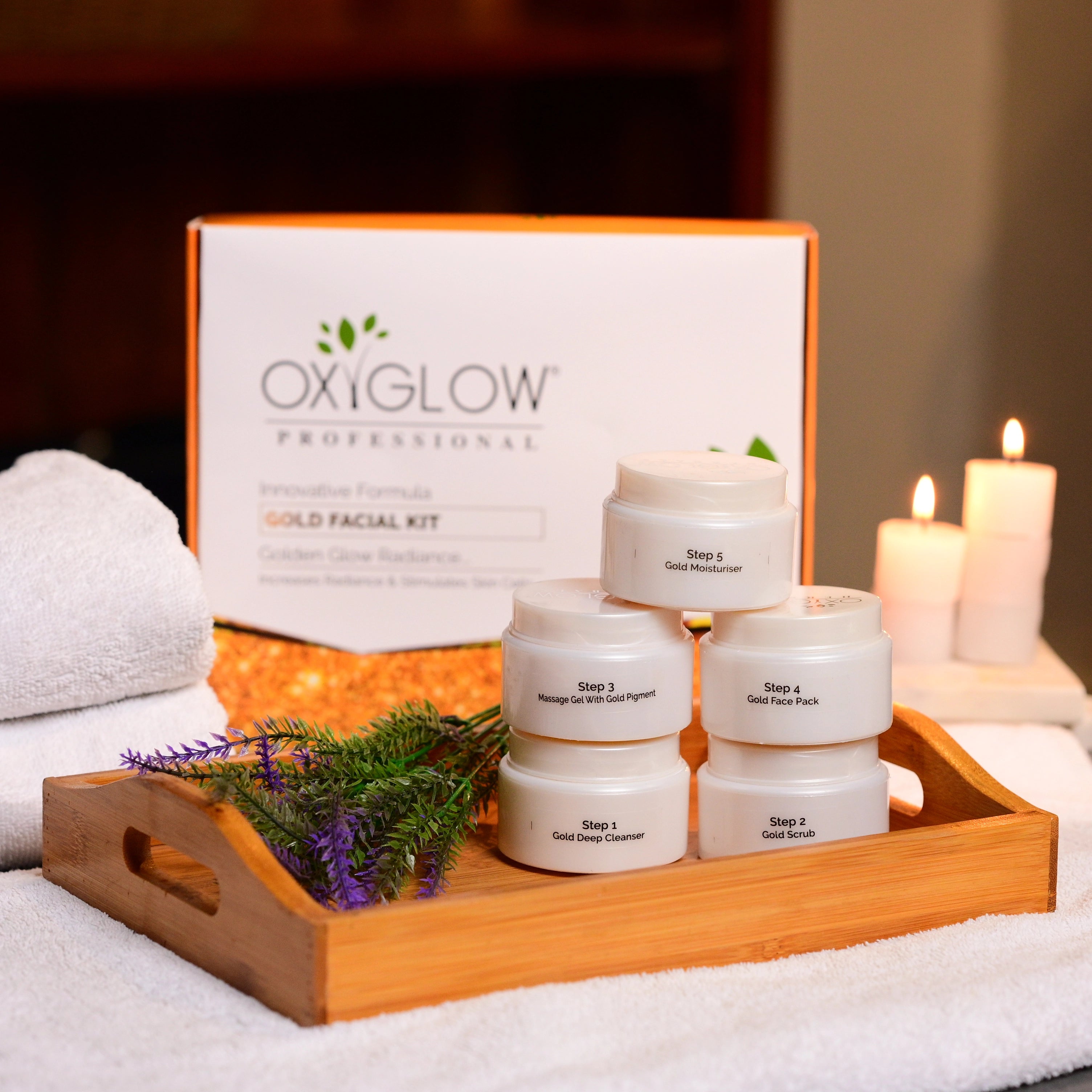 OxyGlow Herbals Gold Facial Kit | Increases Radiance & Stimulates Skin Cells | Enriched with Argan Oil | Suitable for All Skin