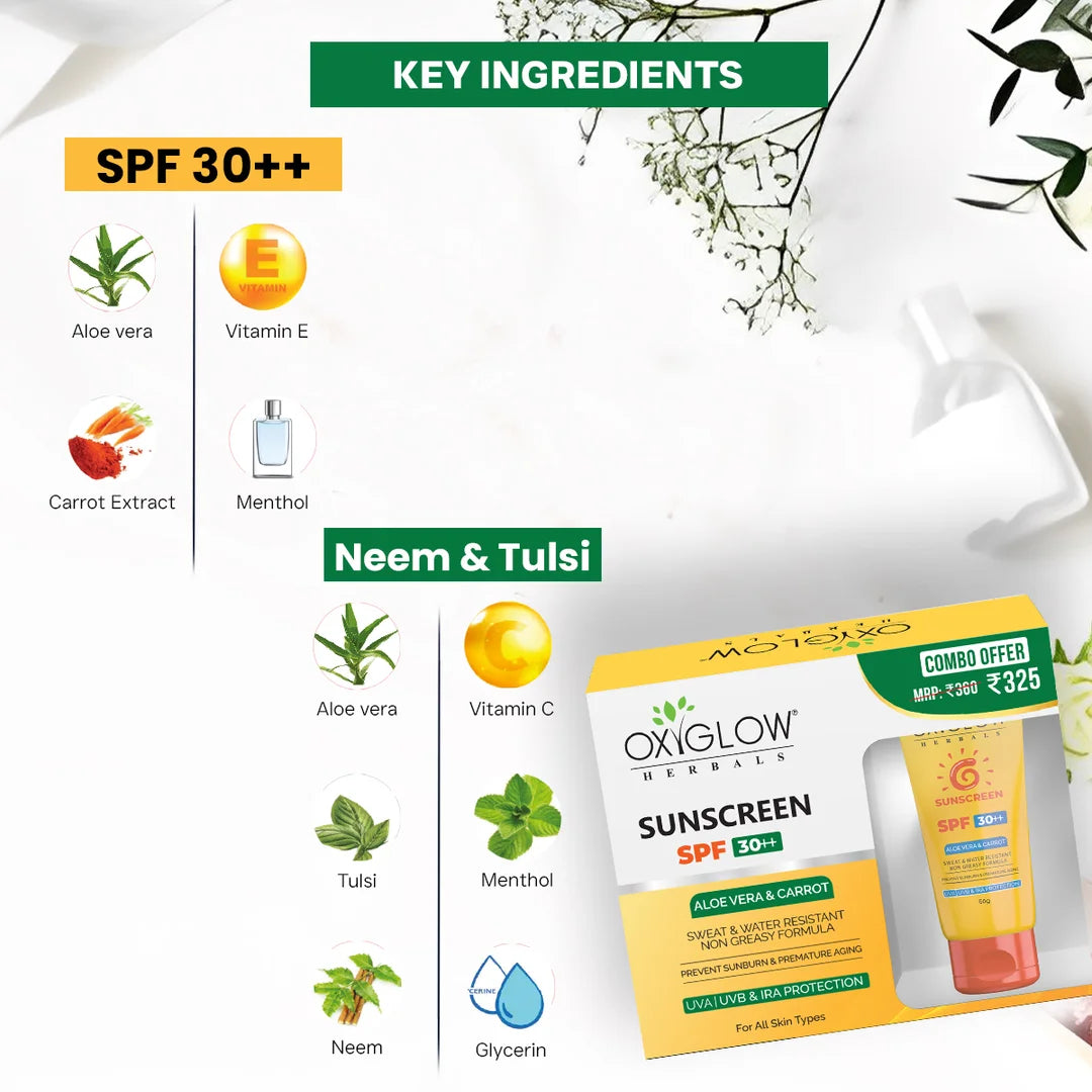 Sunscreen SPF 30++ Combo With Neem Tulsi facewash