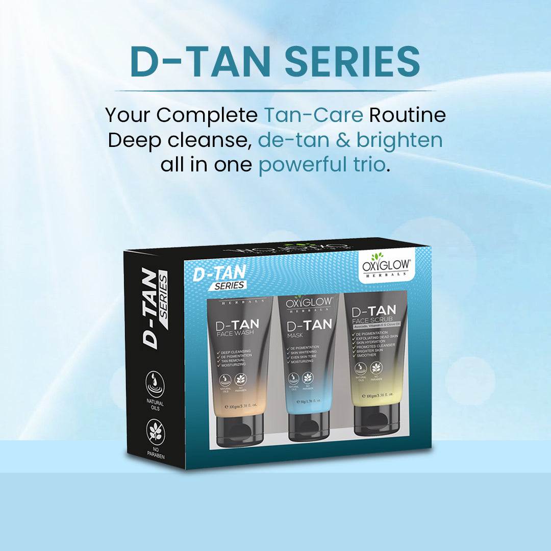 OxyGlow Herbals De-tan Combo with Dtan Facewash Dtan Scrub Dtan Mask Trio
