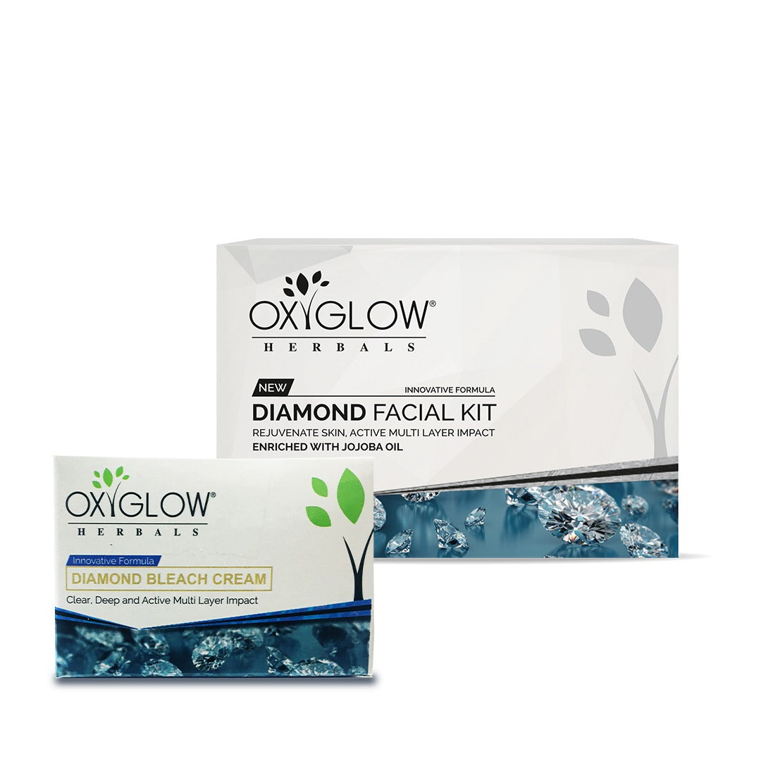 OxyGlow Herbals Diamond Facial Kit + OxyGlow Herbals Diamond Bleach Cream