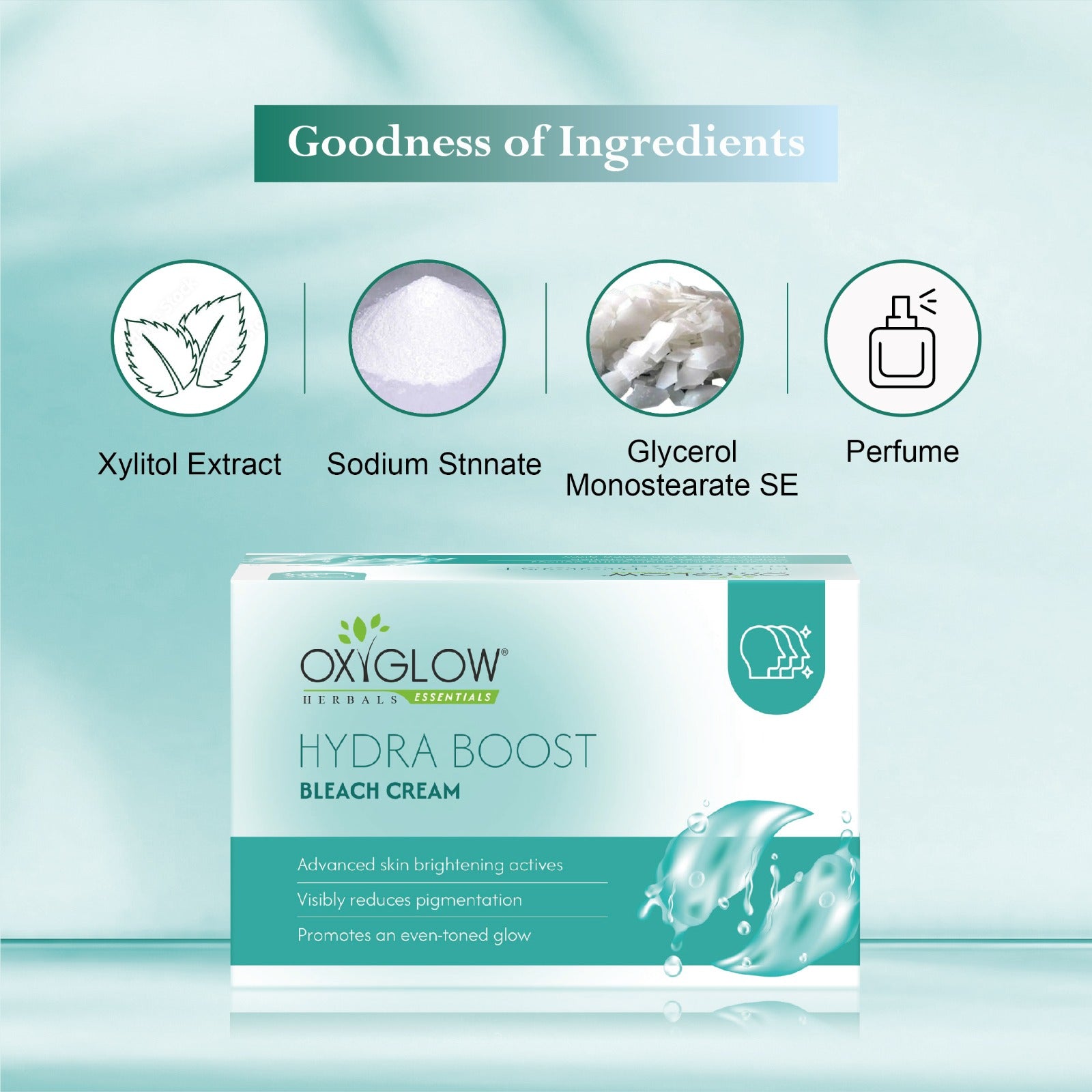 OxyGlow Herbals Essentials Hydra Boost Bleach Cream - 300gm | Visibly Reduces Pigmentation | Suitable for All Skin