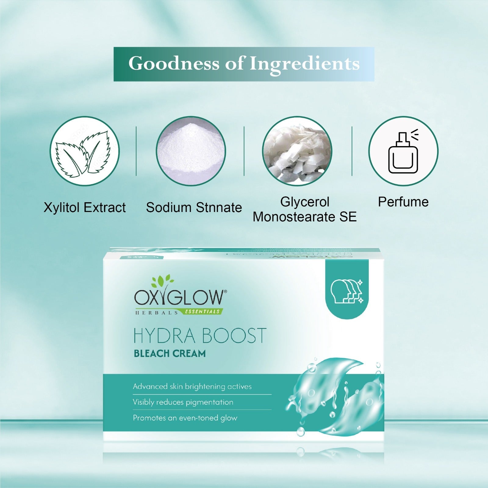 OxyGlow Herbals Essentials Hydra Boost Bleach Cream - 300gm | Visibly Reduces Pigmentation | Suitable for All Skin