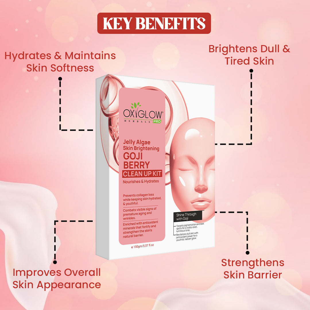 OxyGlow Herbals Jelly Algae Goji Berry Clean Up Kit | Skin Brightening