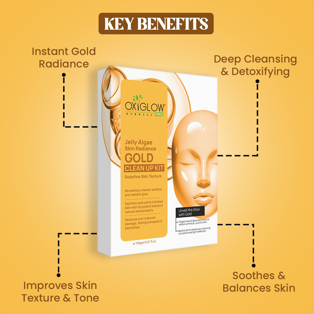 OxyGlow Herbals Jelly Algae Gold Clean Up Kit | Skin Radiance