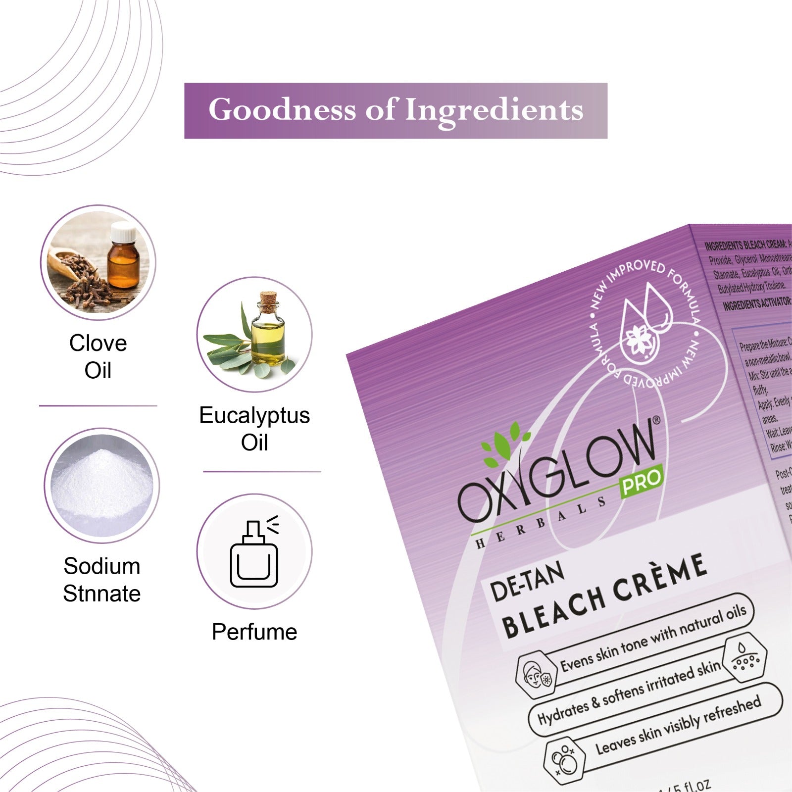 OxyGlow Herbals Pro  D-Tan Bleach Cream - 43gm | Suitable for All Skin - Pack of 12